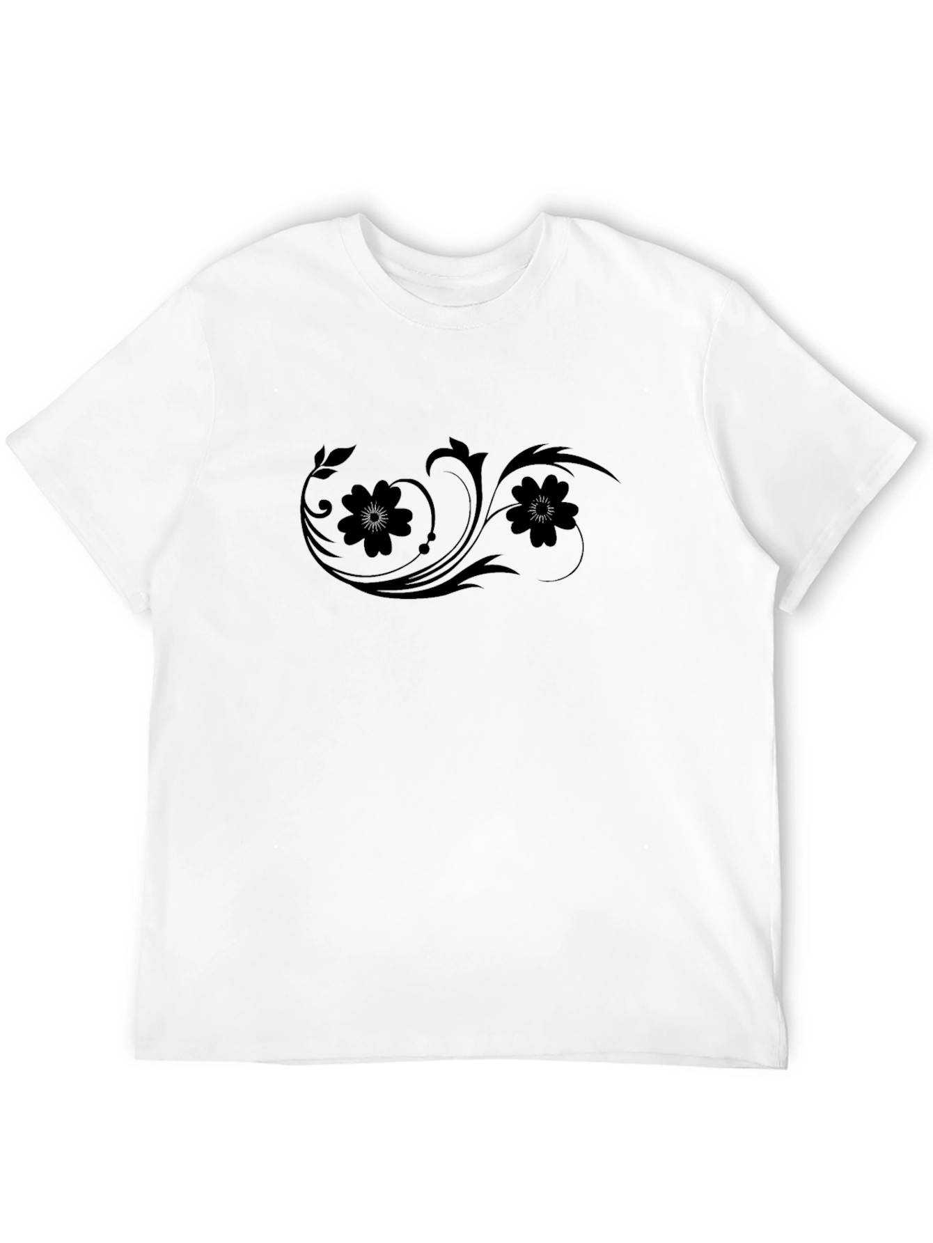 Elegant Black Floral Graphic T-Shirt