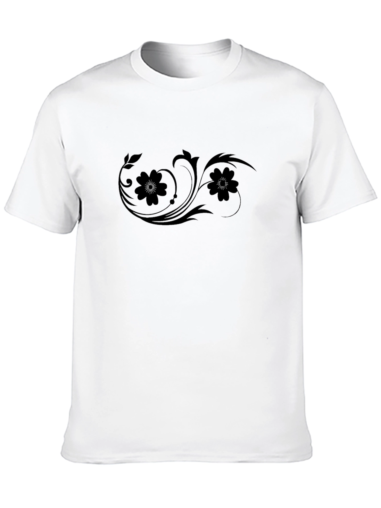 Elegant Black Floral Graphic T-Shirt