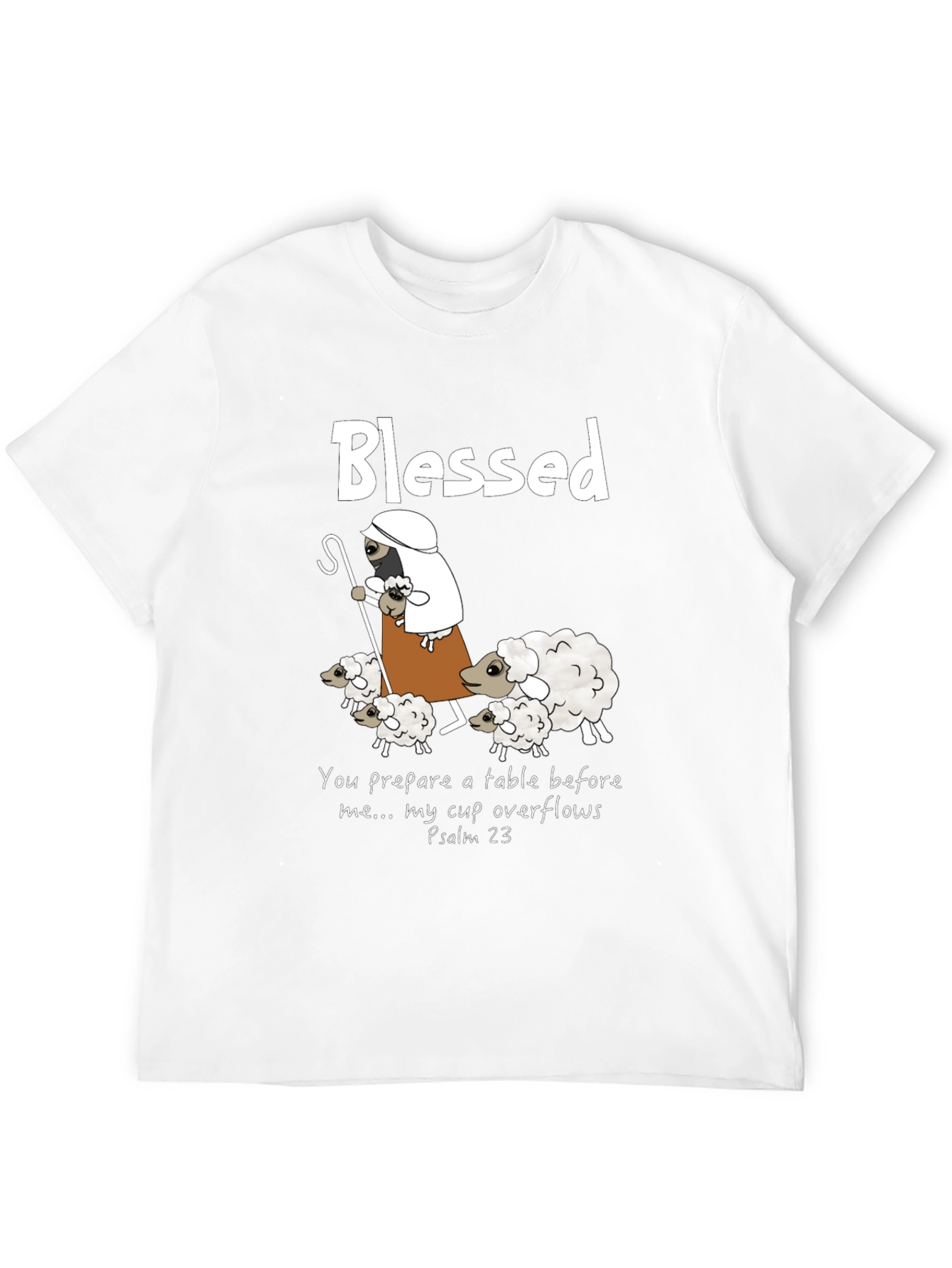 Blessed Shepherd Graphic T-Shirt Psalm 23