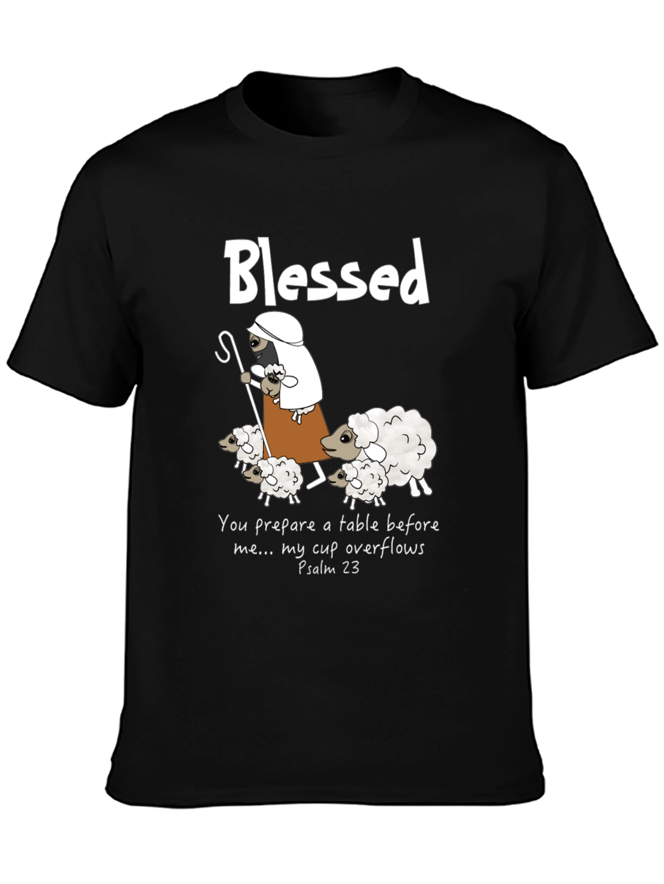 Blessed Shepherd Graphic T-Shirt Psalm 23