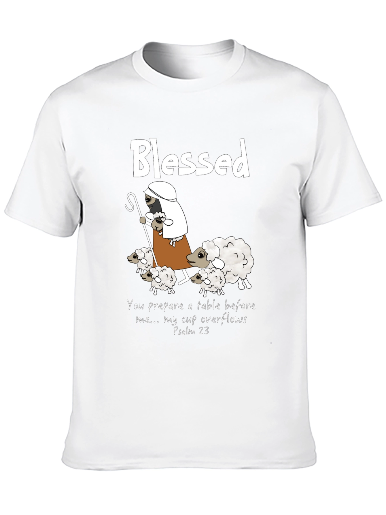 Blessed Shepherd Graphic T-Shirt Psalm 23