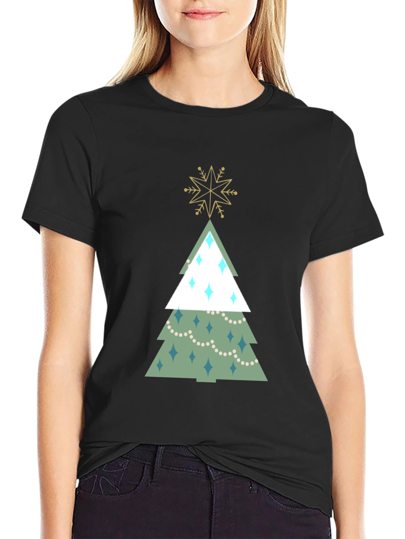 Festive Christmas Tree Graphic Tee - Holiday Style