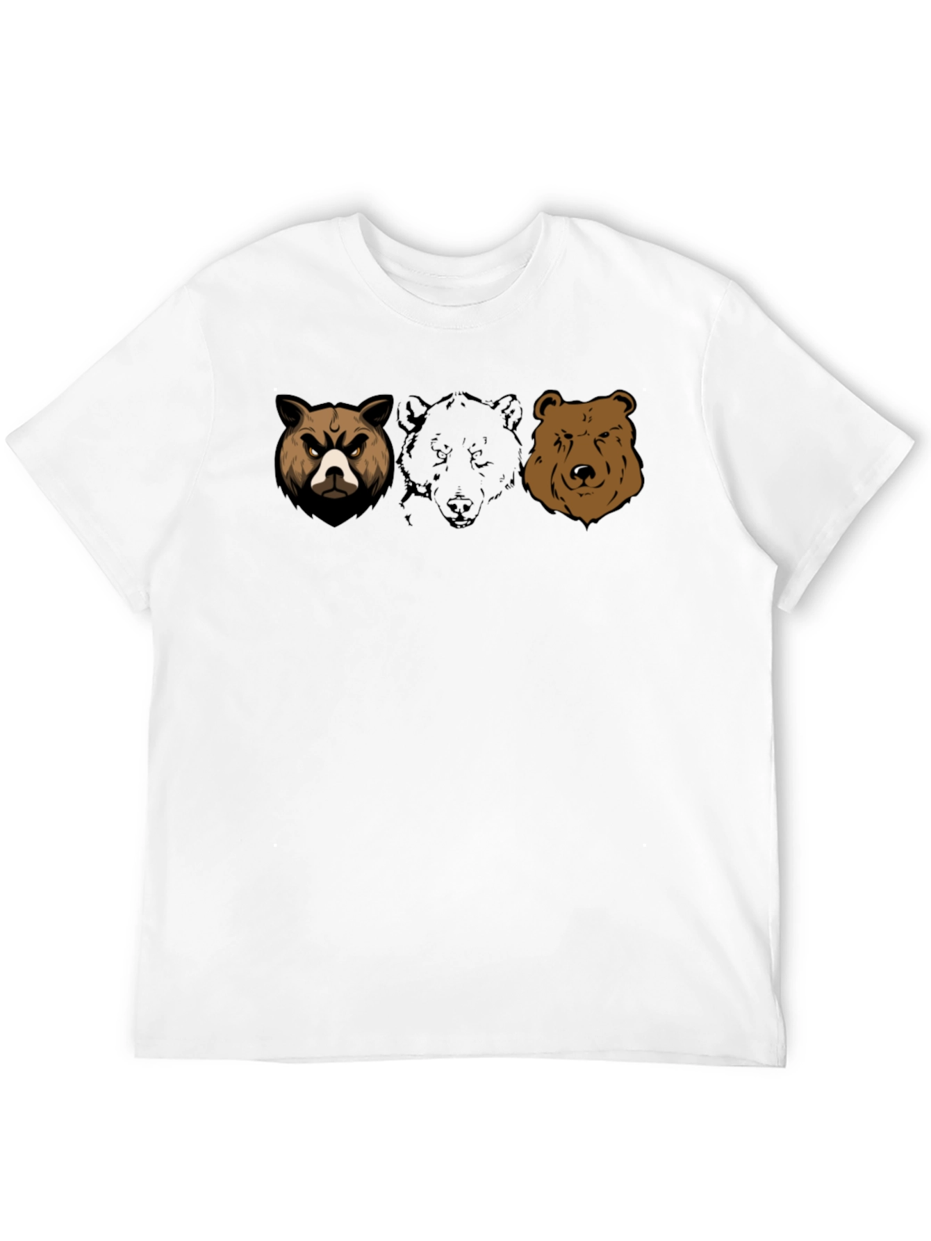Bear Trio Graphic T-Shirt - Black Cotton Tee