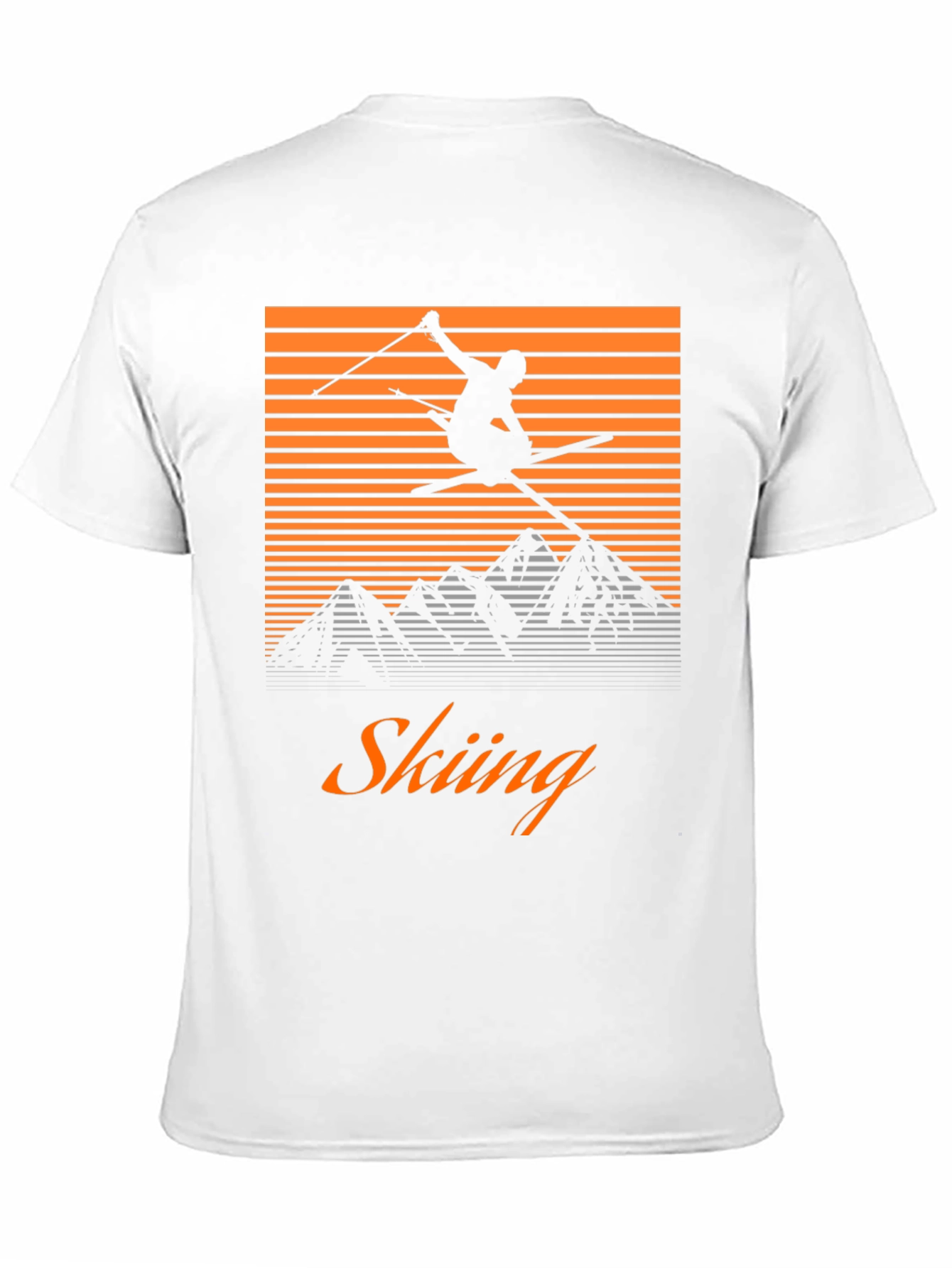 Retro Skiing Graphic Tee - Mountain Adventure Shirt