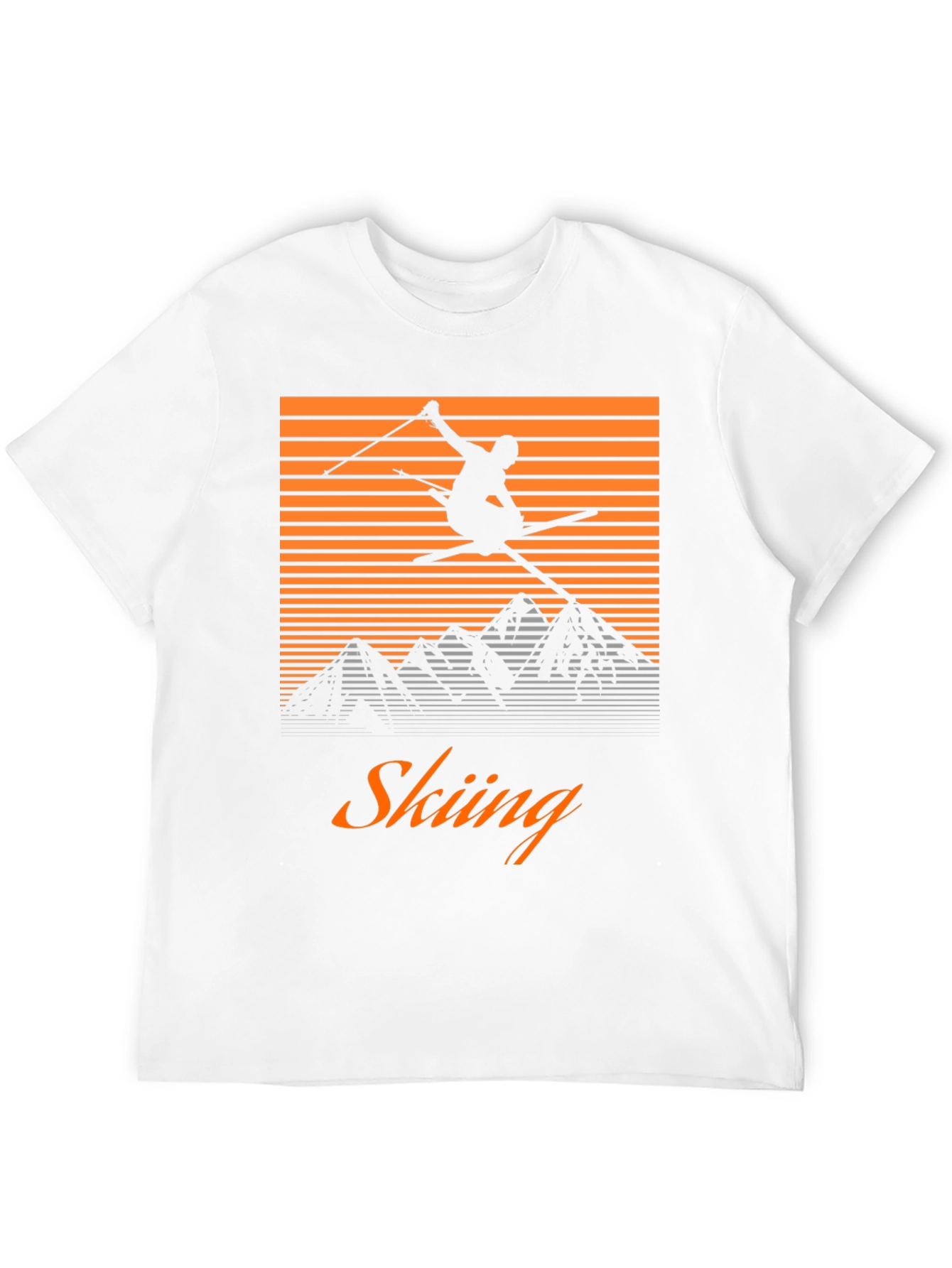 Retro Skiing Graphic Tee - Mountain Adventure Shirt