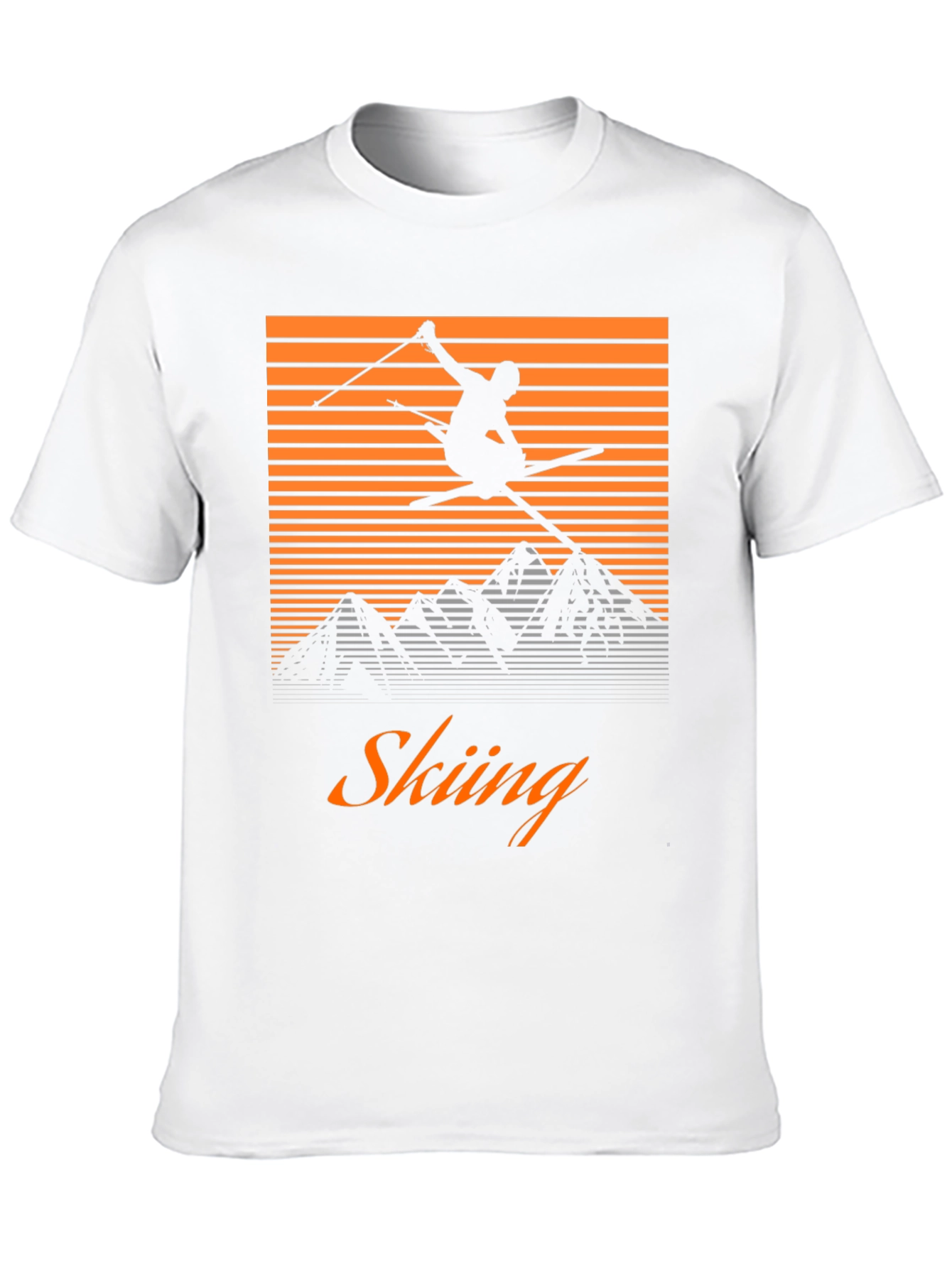 Retro Skiing Graphic Tee - Mountain Adventure Shirt