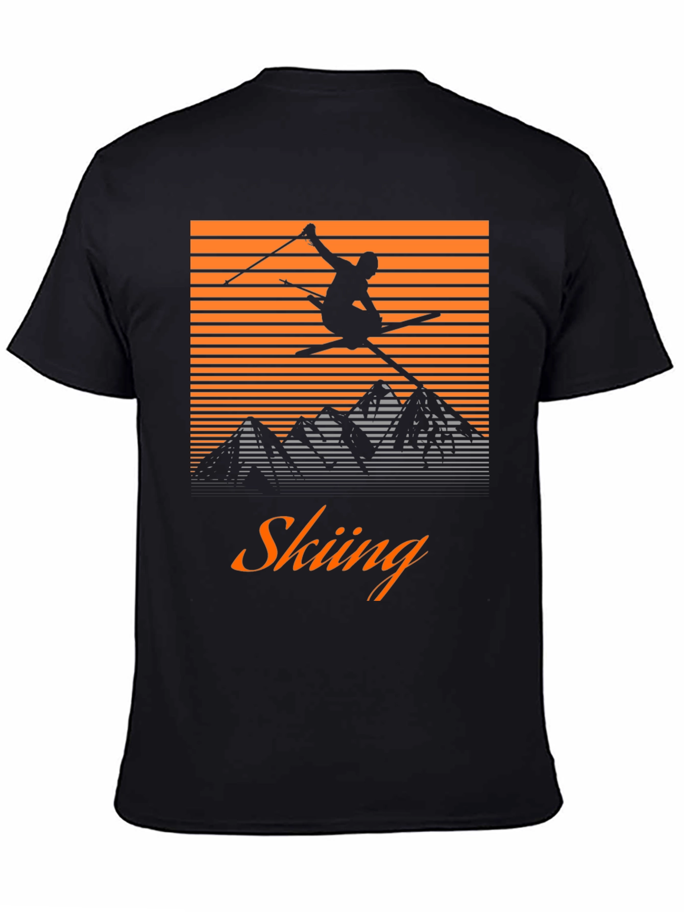 Retro Skiing Graphic Tee - Mountain Adventure Shirt