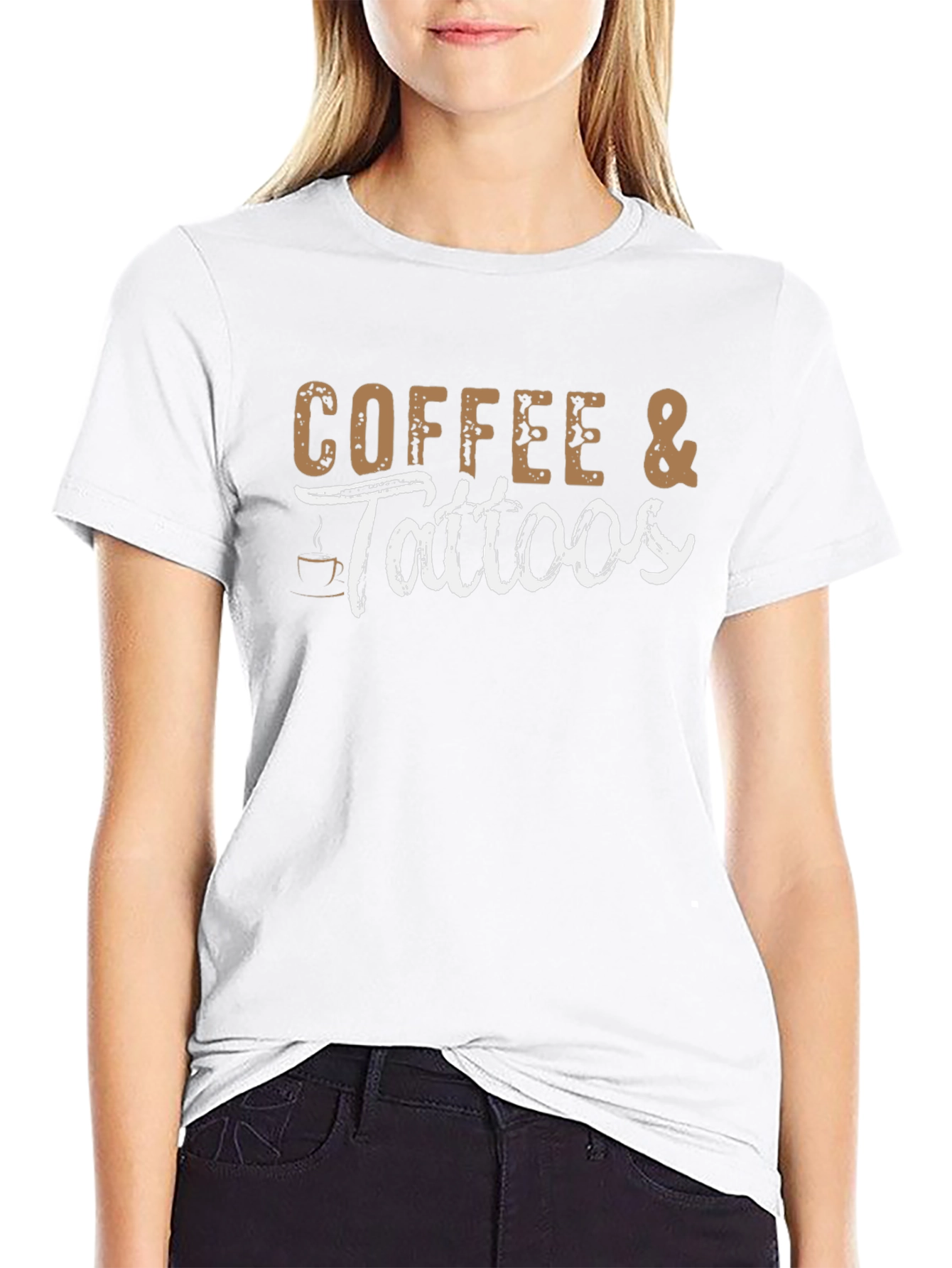 Coffee & Tattoos Graphic Tee - Black Cotton T-Shirt