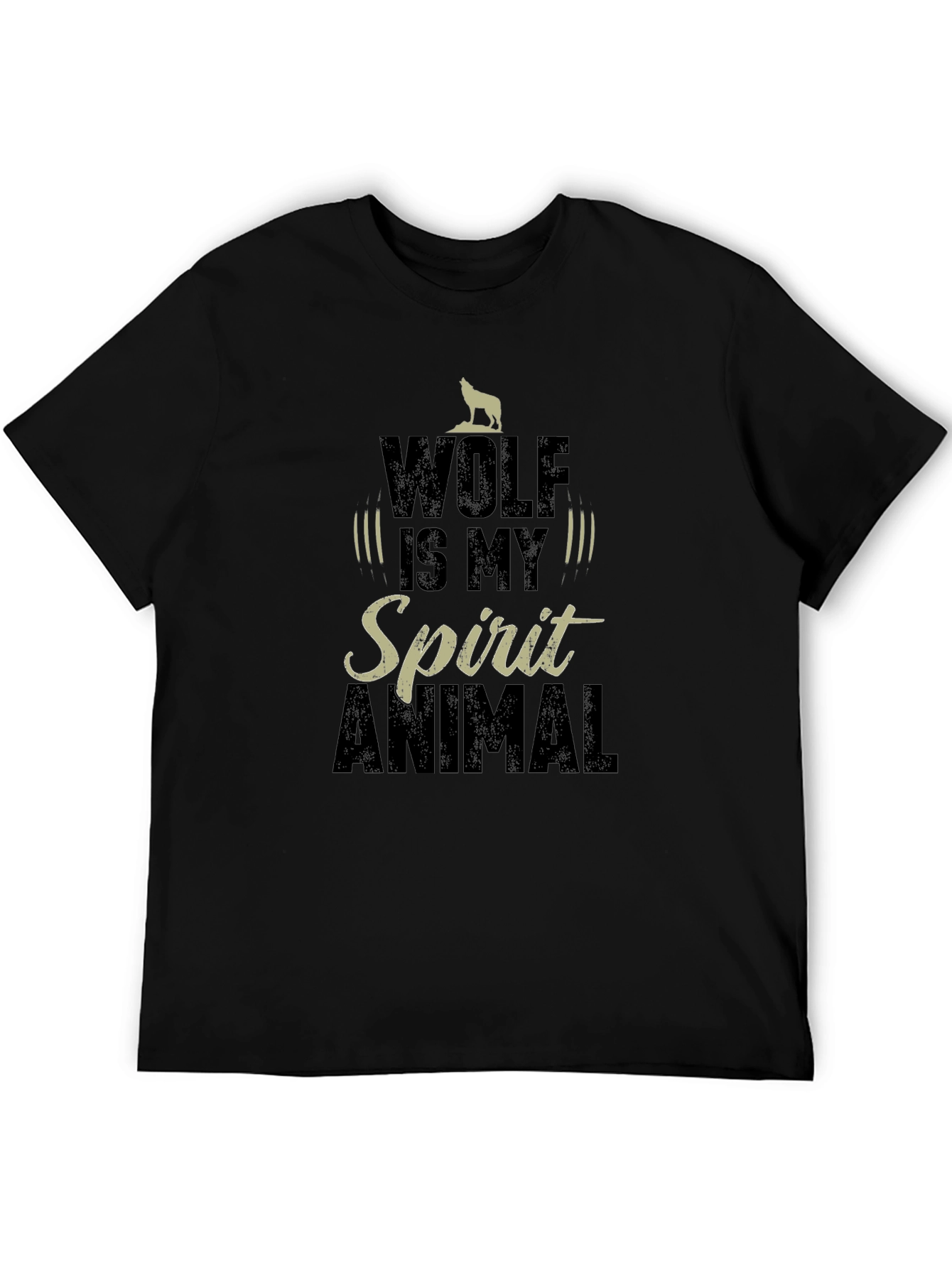 Wolf Spirit Animal Graphic T-Shirt - Black