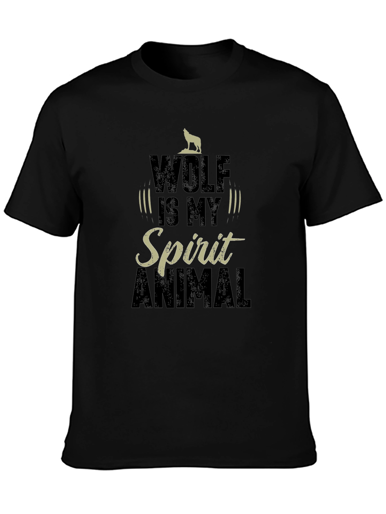 Wolf Spirit Animal Graphic T-Shirt - Black
