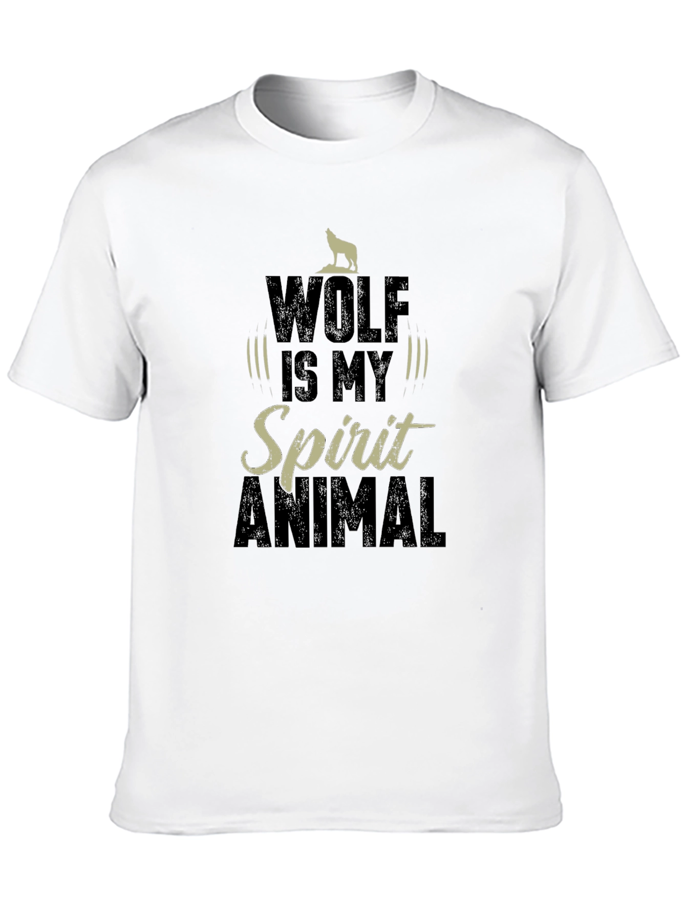 Wolf Spirit Animal Graphic T-Shirt - Black