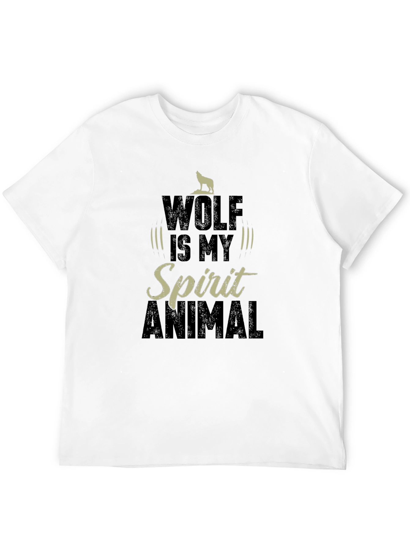 Wolf Spirit Animal Graphic T-Shirt - Black