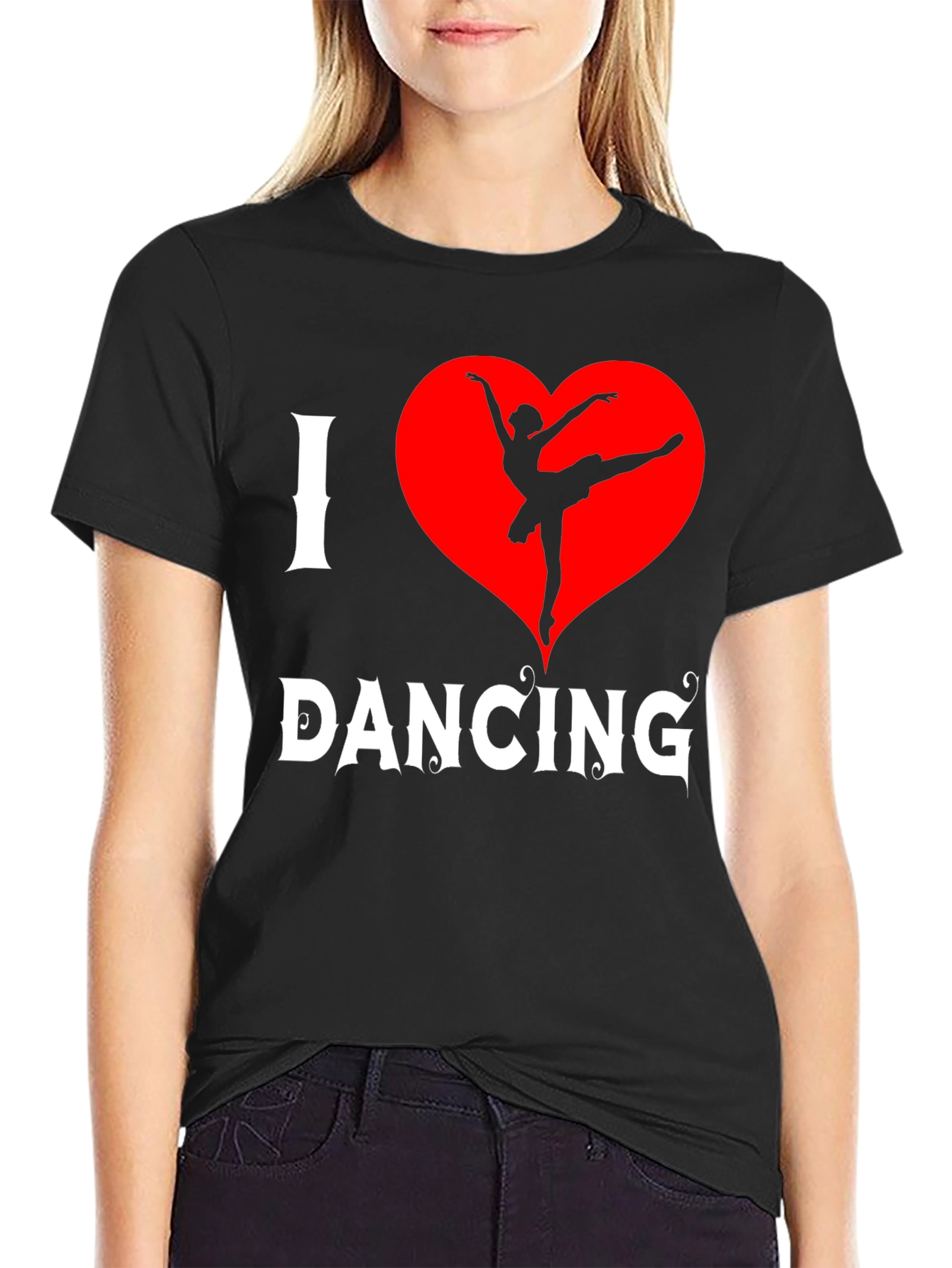 I Heart Dancing T-Shirt - Ballet Dancer Design