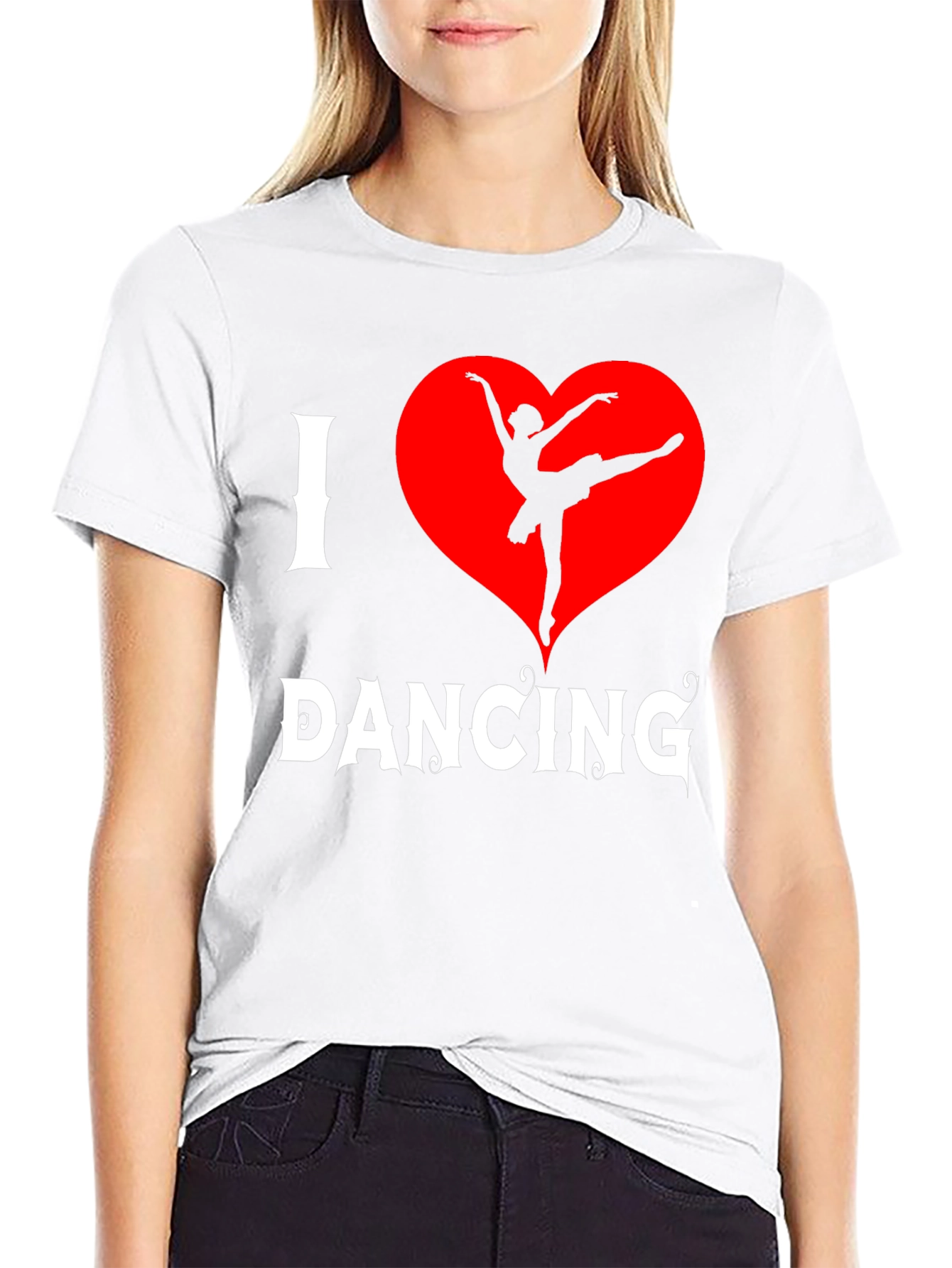 I Heart Dancing T-Shirt - Ballet Dancer Design