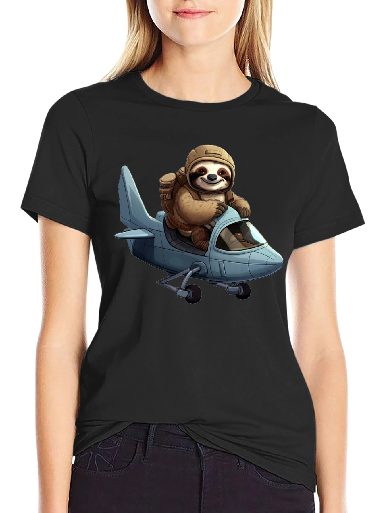 Sloth Pilot T-Shirt - Aviation Adventure Tee