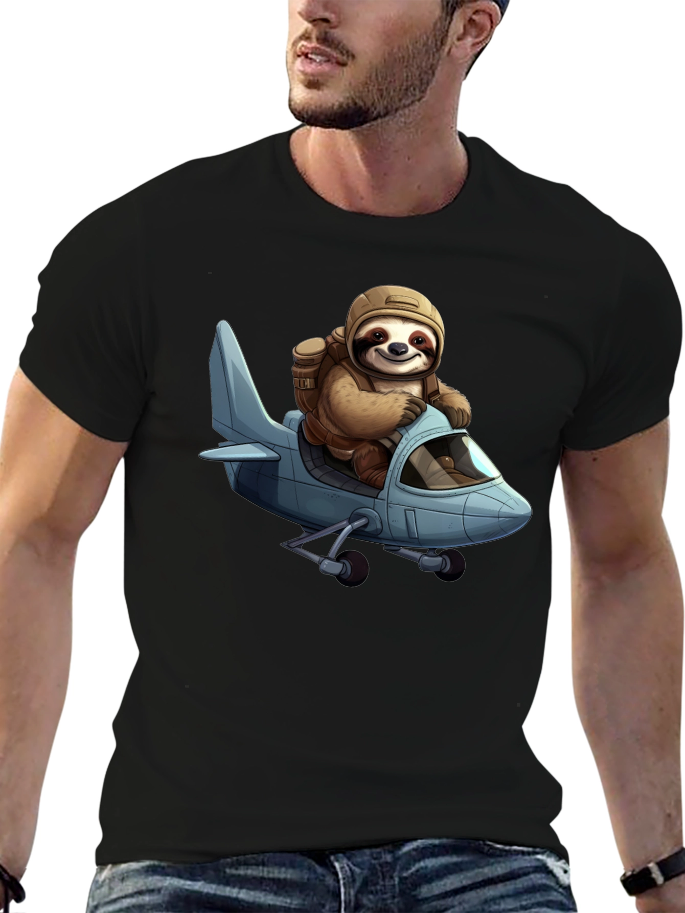 Sloth Pilot T-Shirt - Aviation Adventure Tee