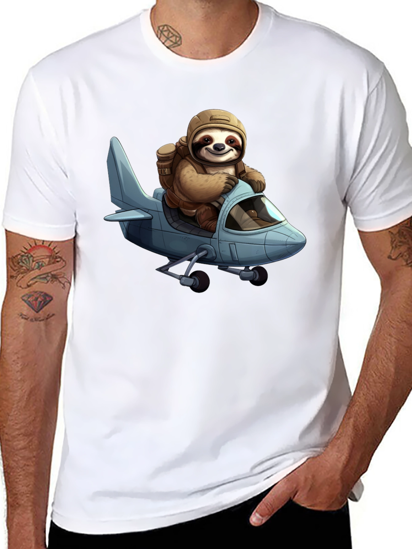 Sloth Pilot T-Shirt - Aviation Adventure Tee
