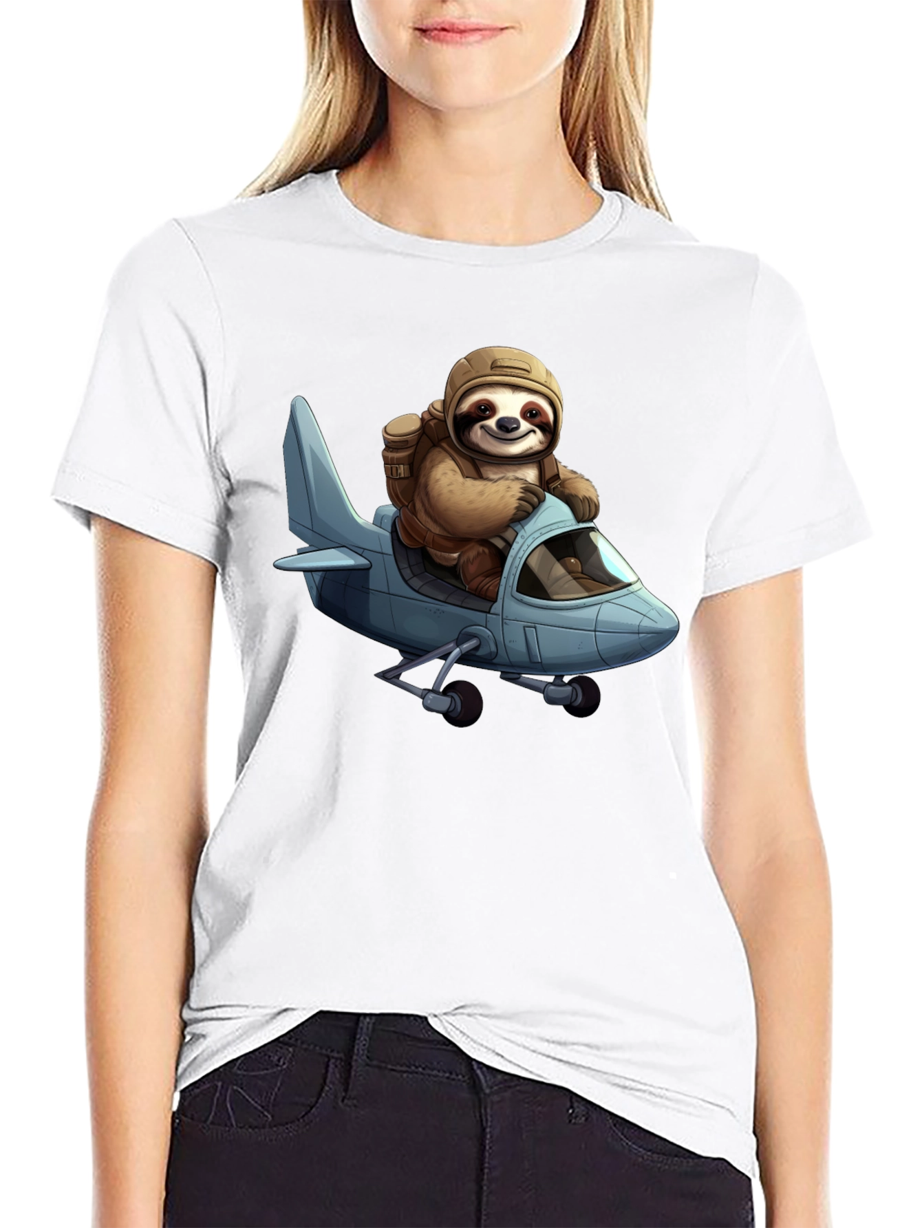 Sloth Pilot T-Shirt - Aviation Adventure Tee