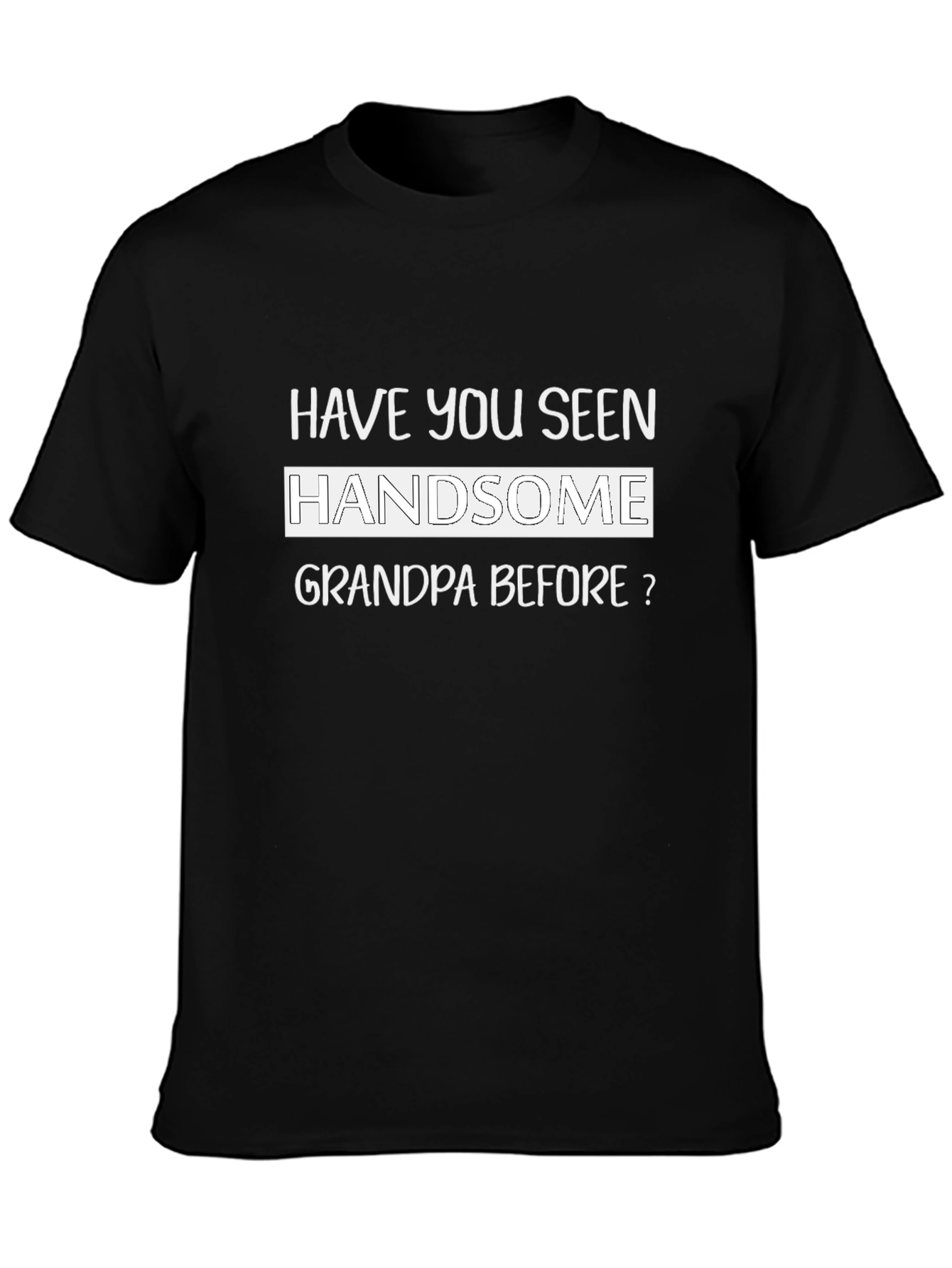 Handsome Grandpa Black Graphic T-Shirt