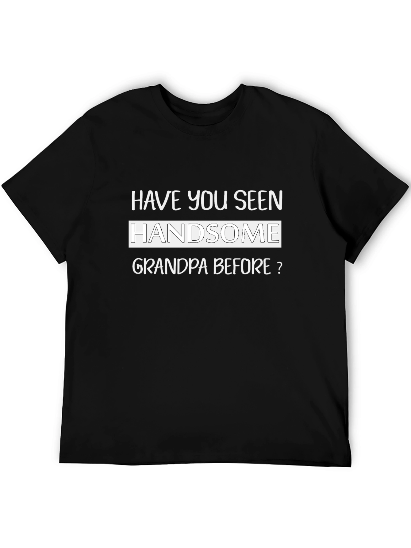 Handsome Grandpa Black Graphic T-Shirt