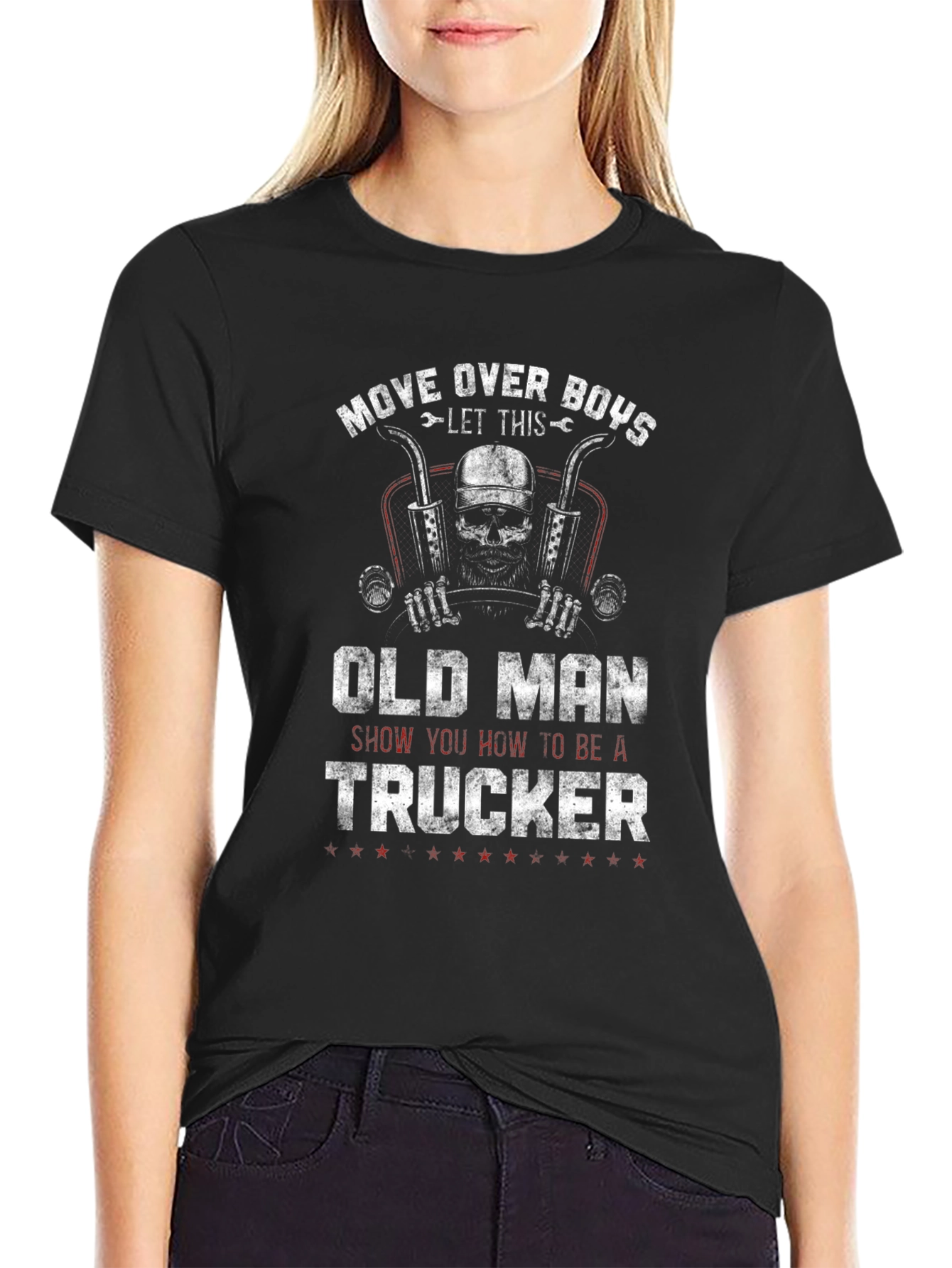 Old Man Trucker T-Shirt - Move Over Boys!