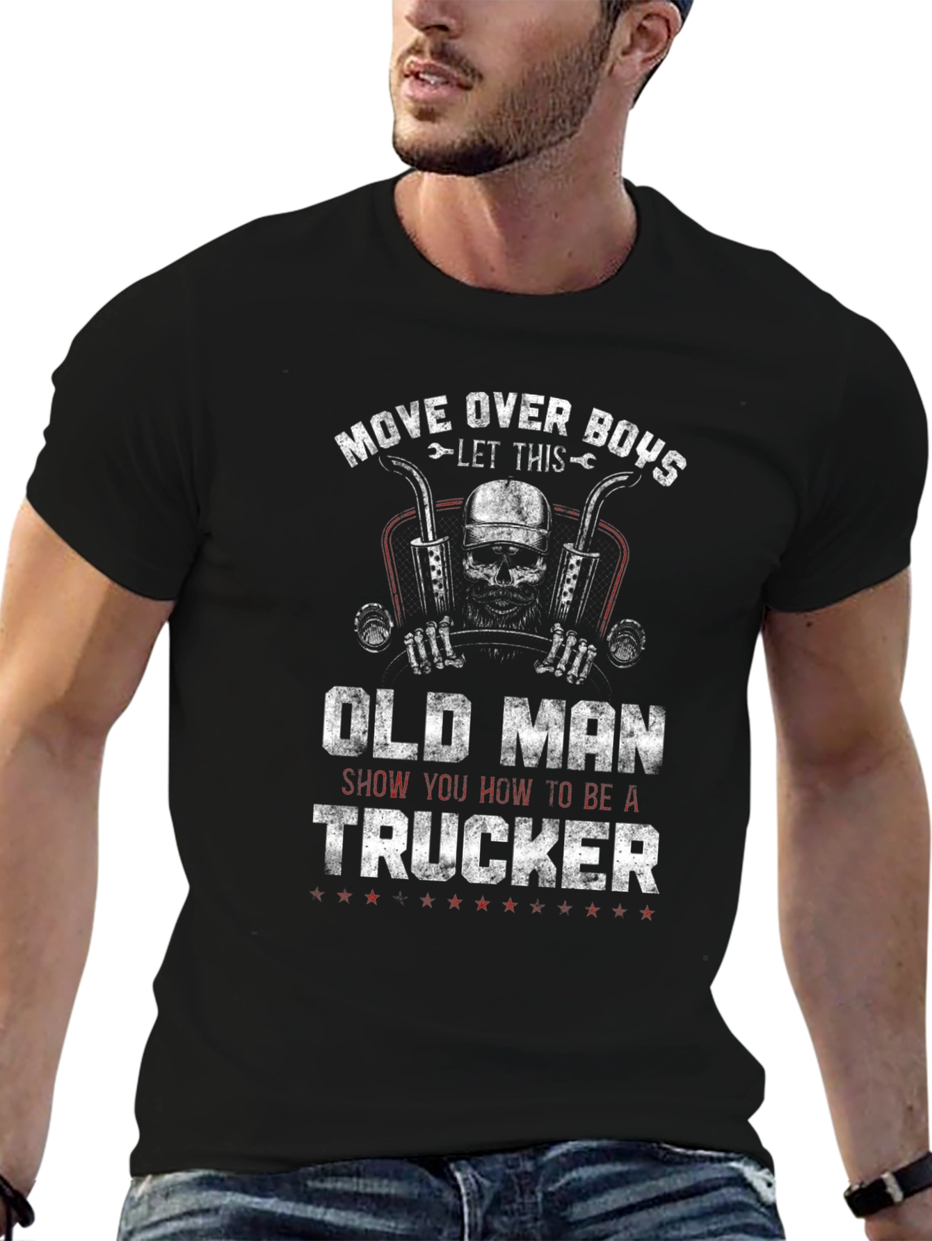 Old Man Trucker T-Shirt - Move Over Boys!