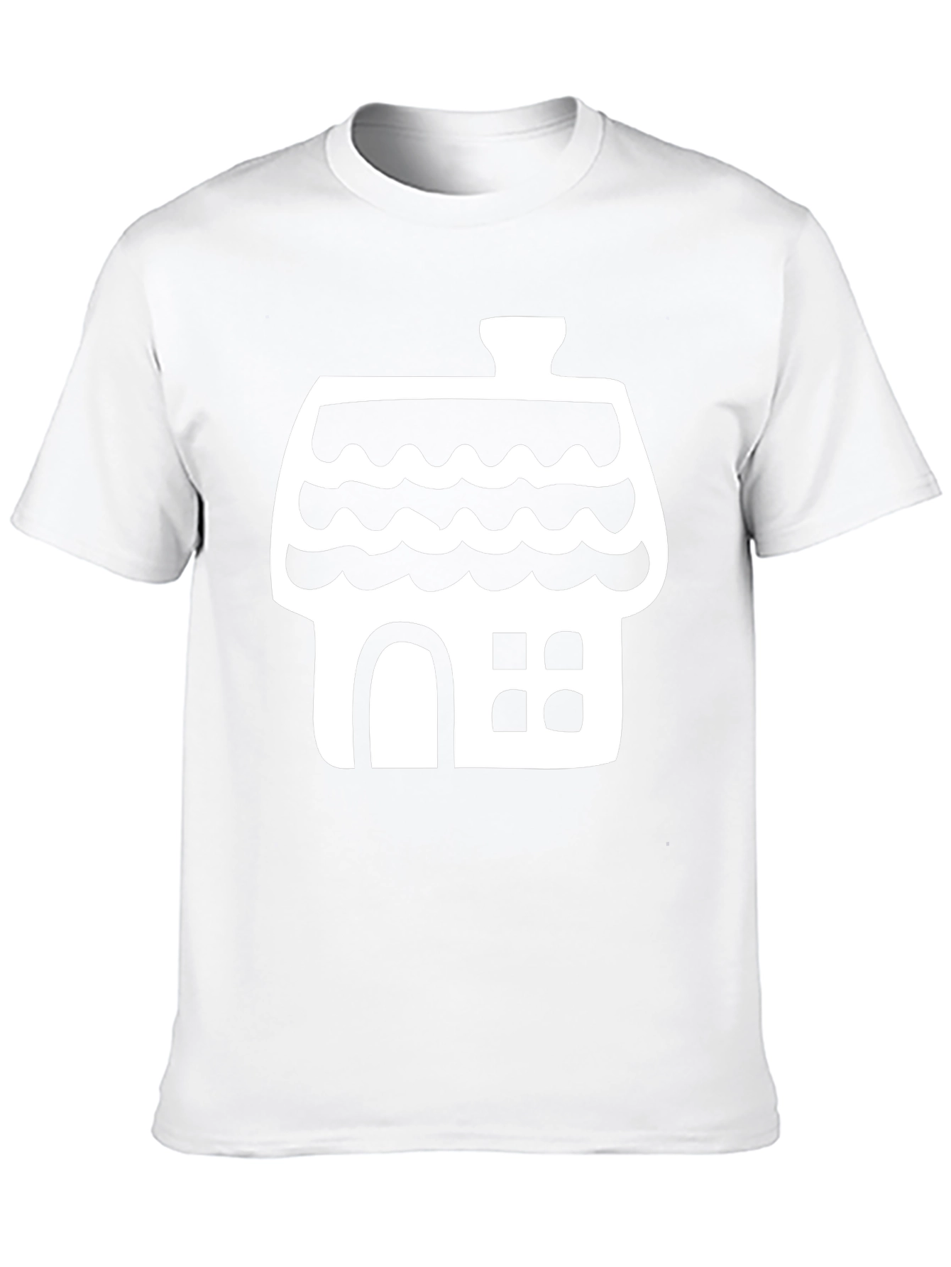 Whimsical House Graphic Tee - Black Cotton Comfort