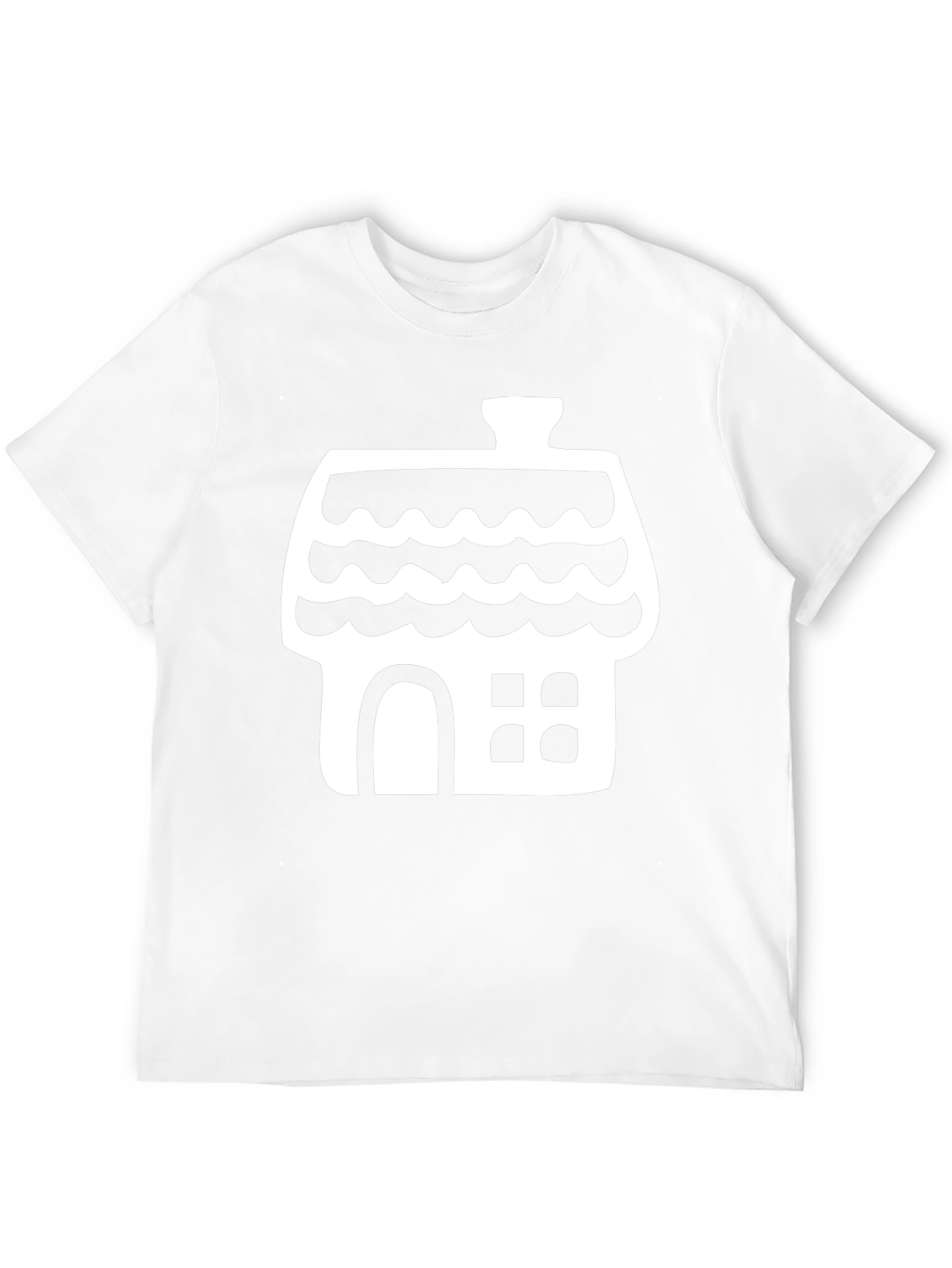Whimsical House Graphic Tee - Black Cotton Comfort