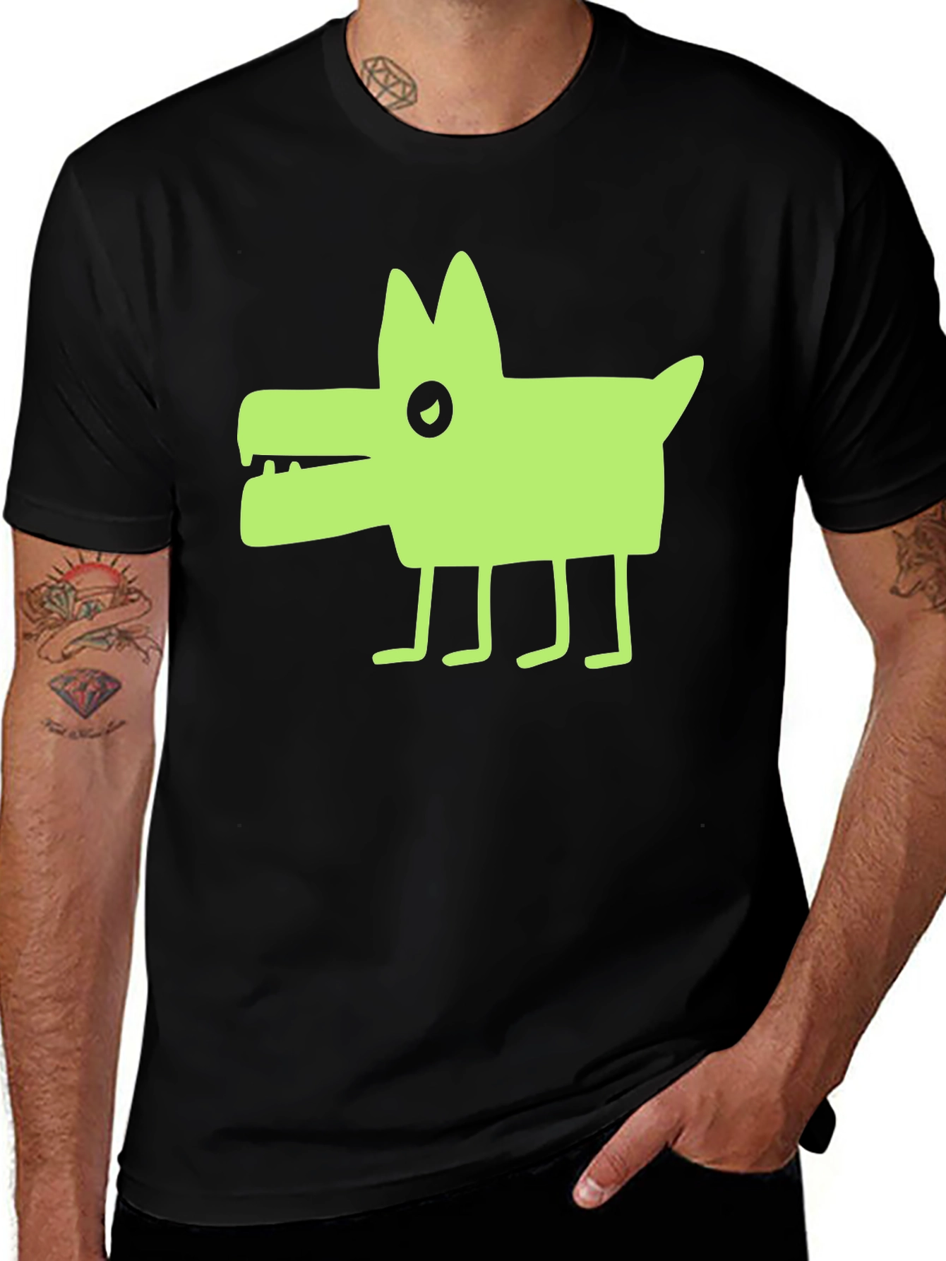 Cool Graphic Dog Tee - Unisex Black T-Shirt