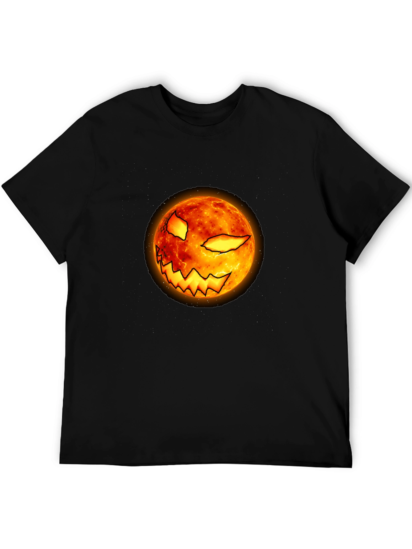 Halloween Pumpkin Face Graphic Black T-Shirt