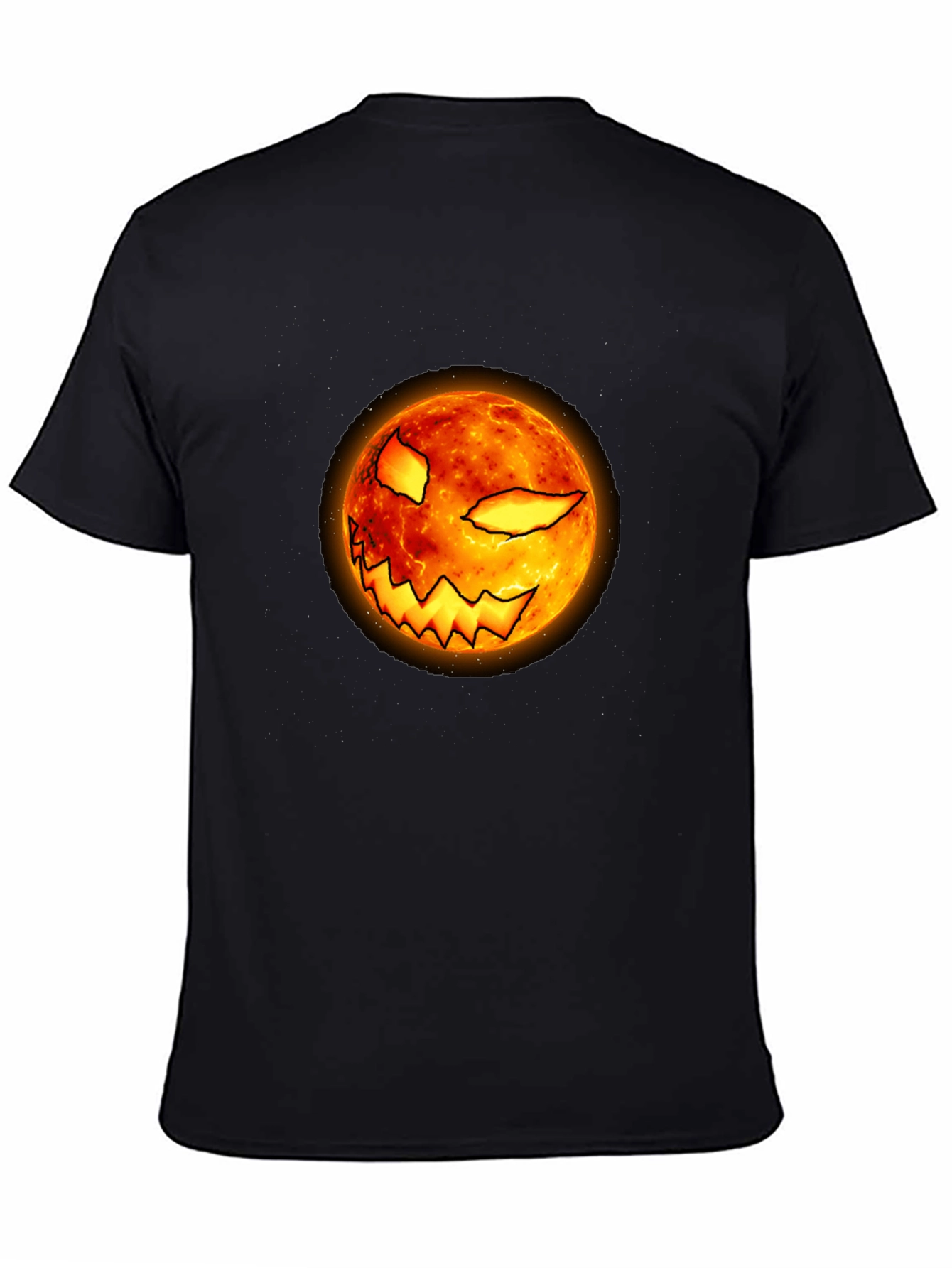 Halloween Pumpkin Face Graphic Black T-Shirt