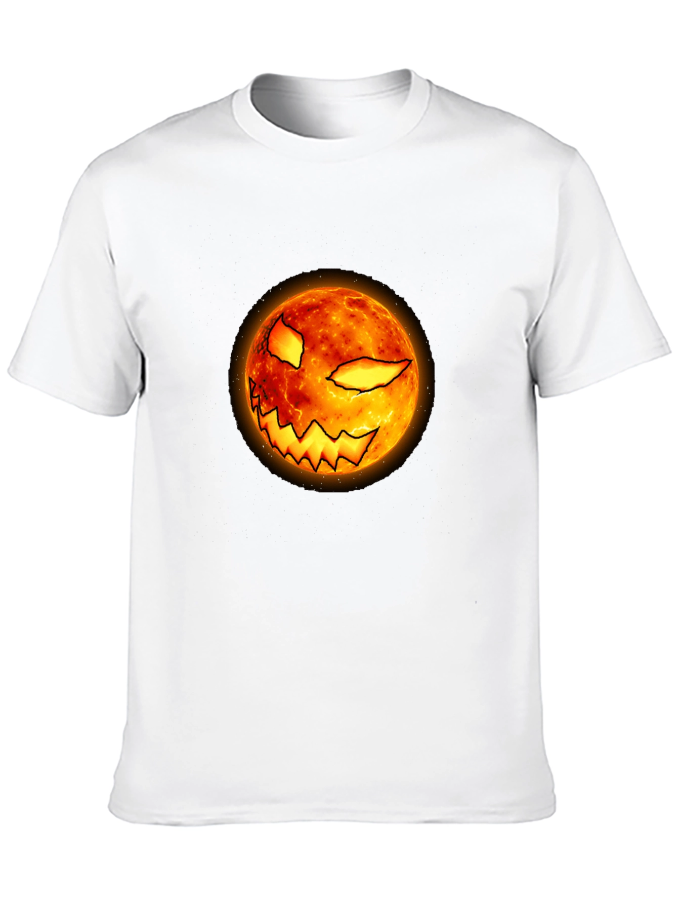 Halloween Pumpkin Face Graphic Black T-Shirt