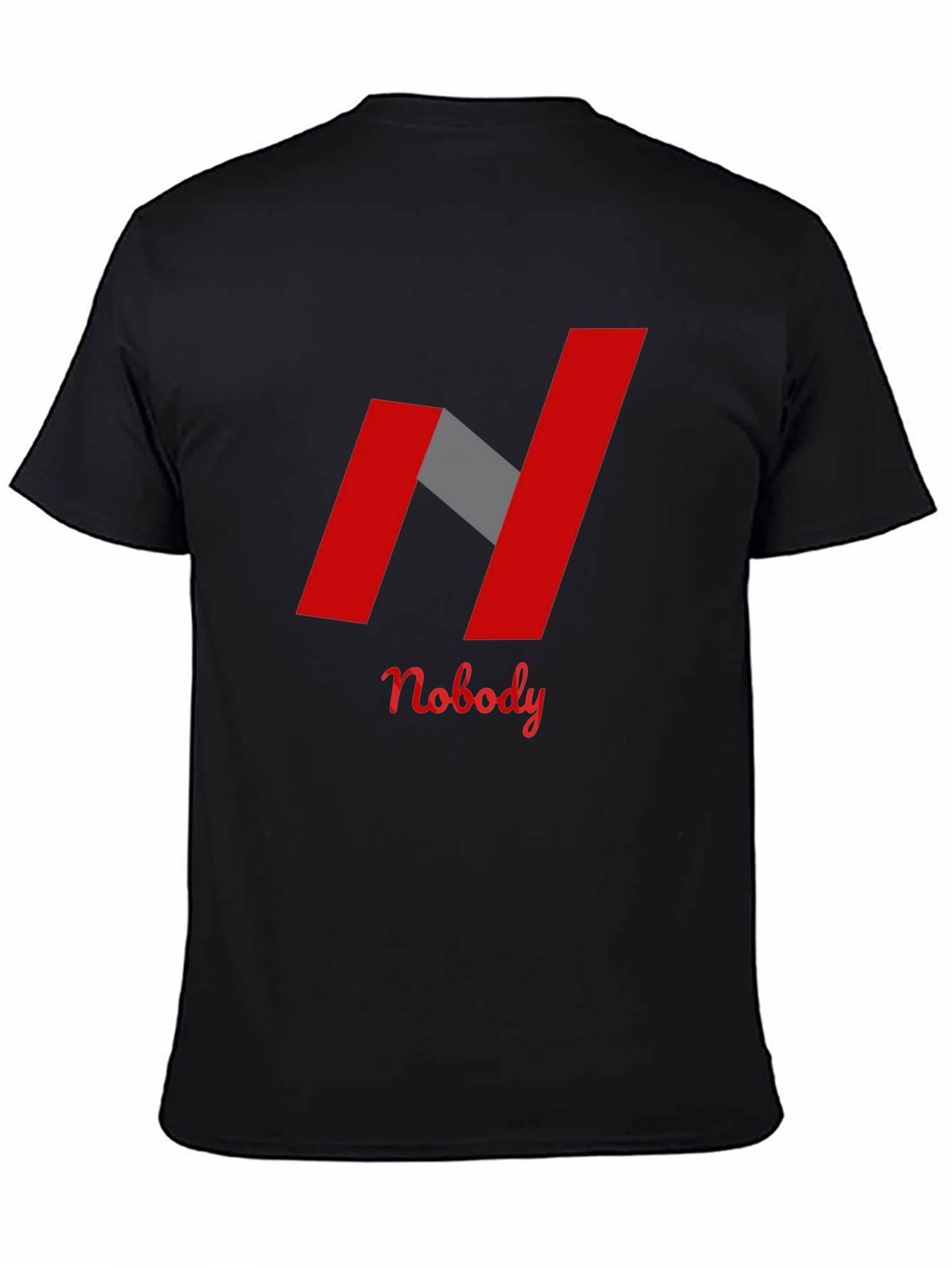 Nobody Graphic Tee - Modern N Design Black T-Shirt