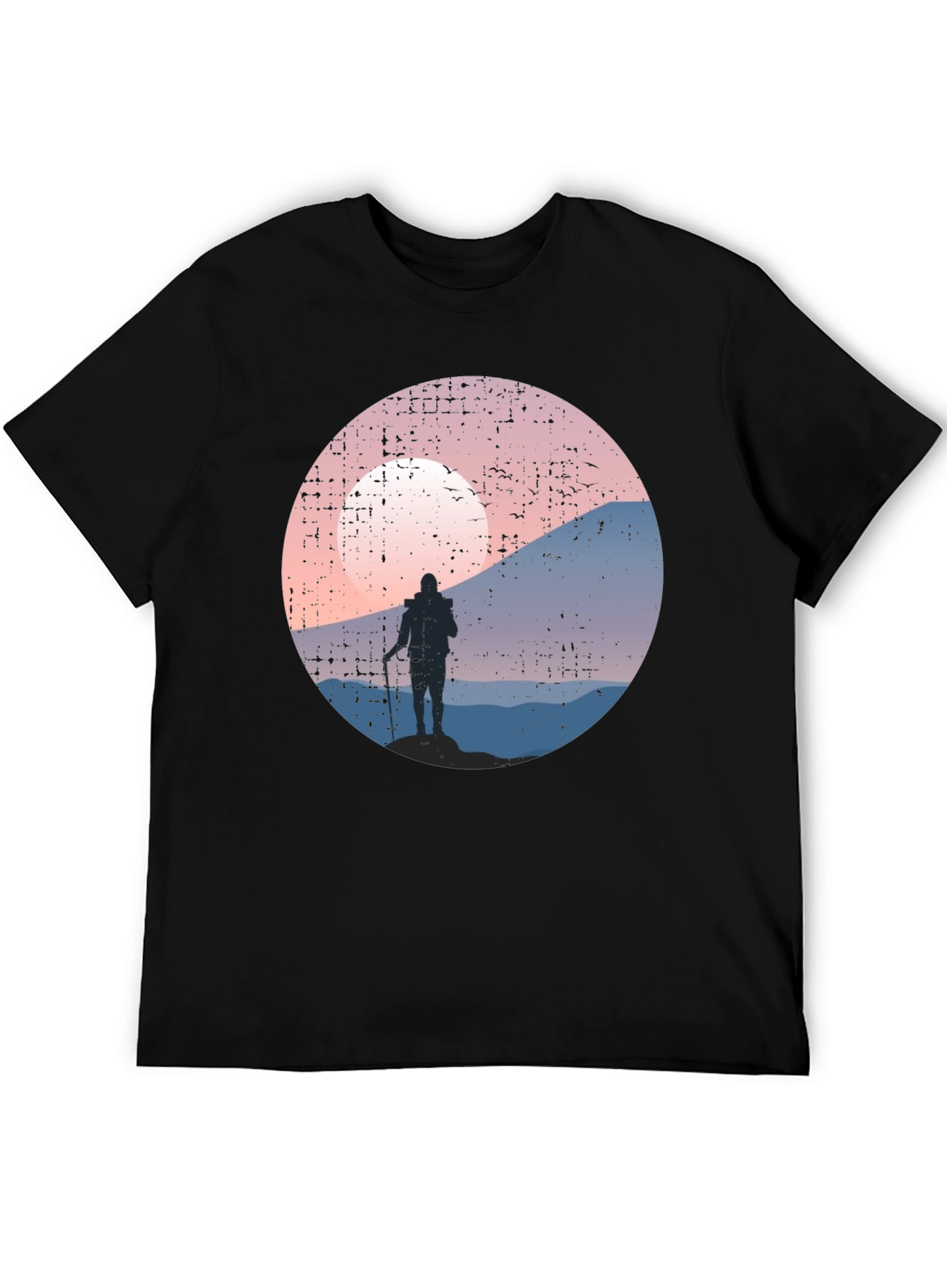 Hiking Silhouette Graphic Tee - Black