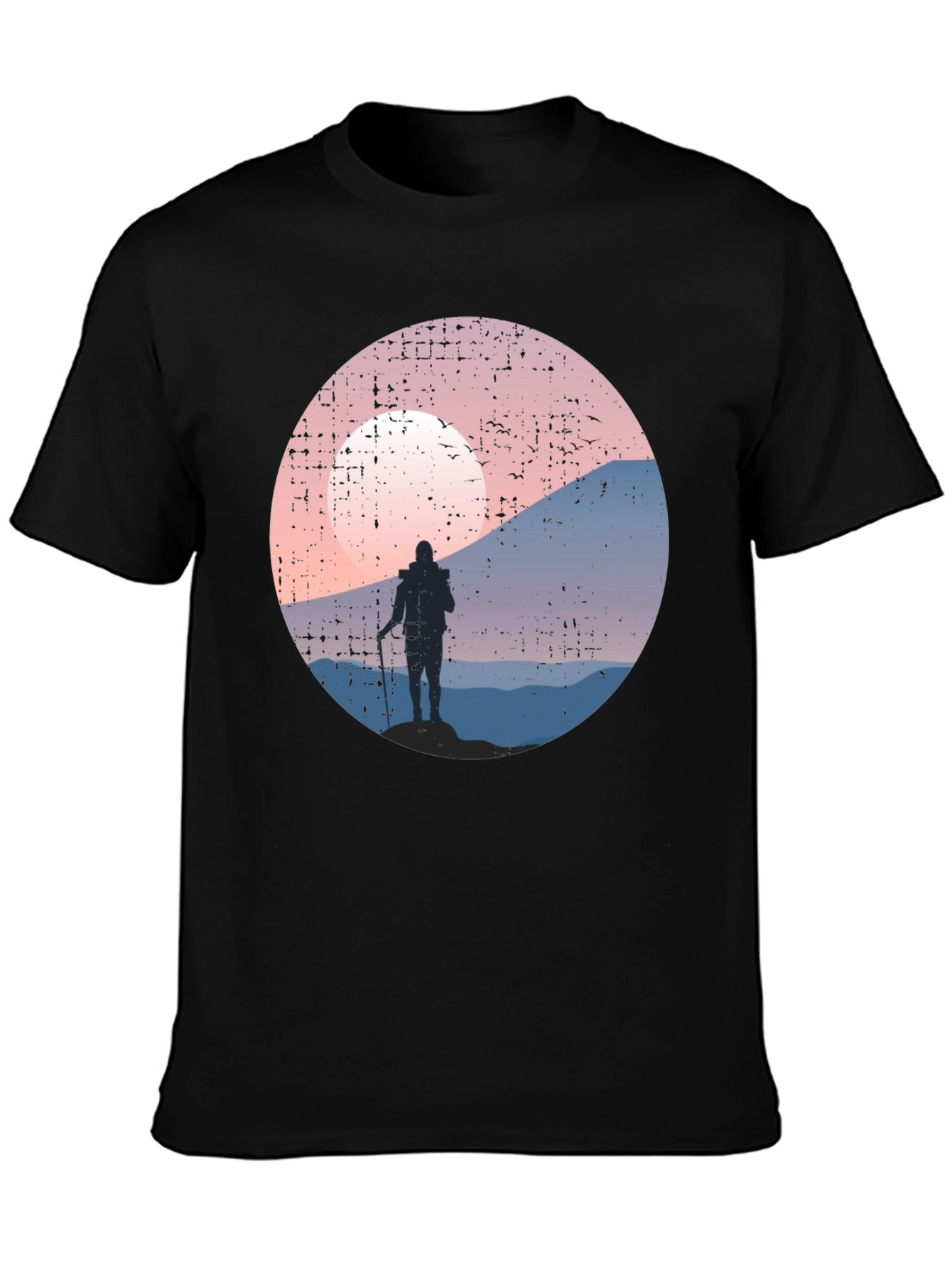 Hiking Silhouette Graphic Tee - Black