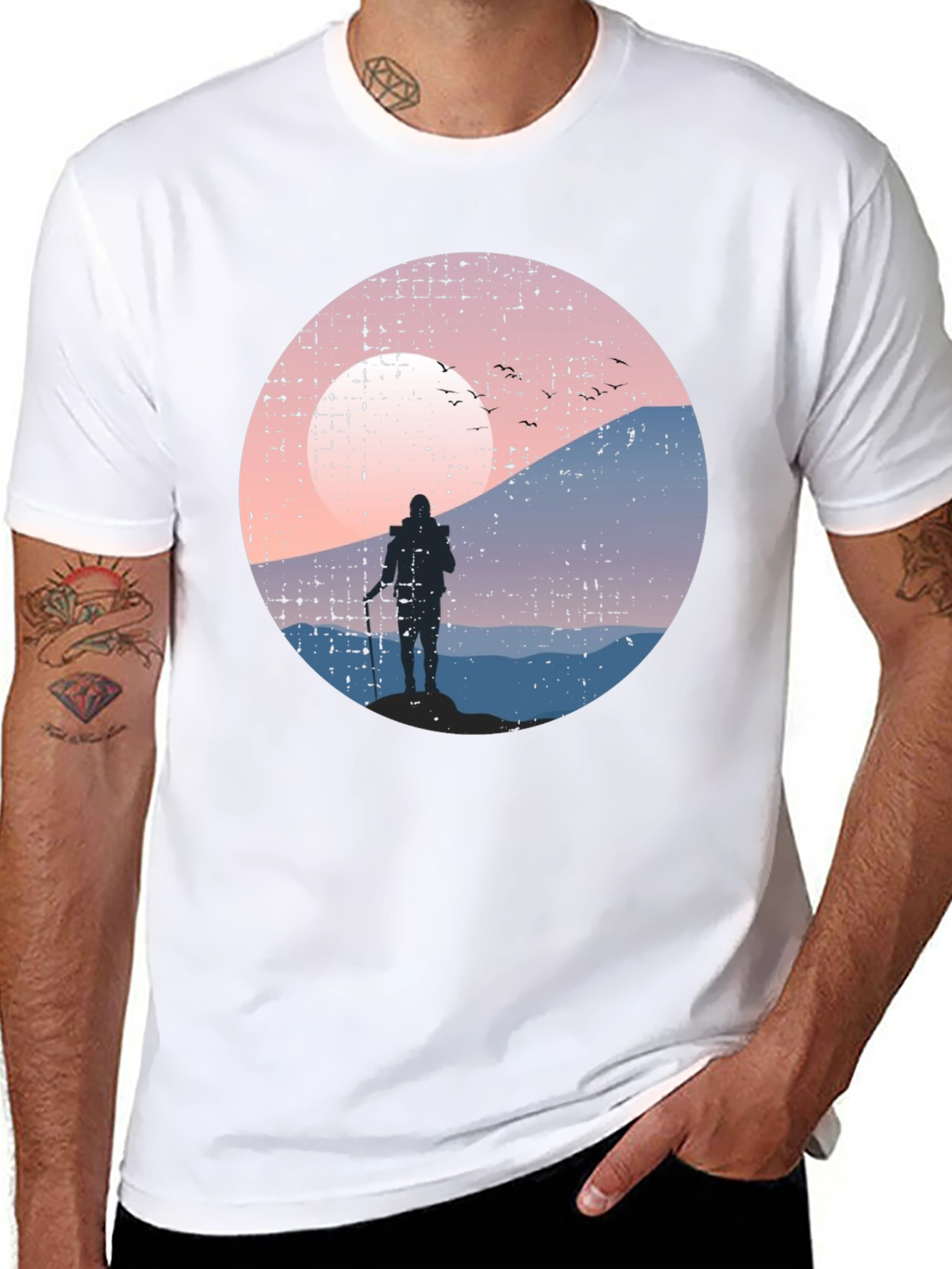 Hiking Silhouette Graphic Tee - Black