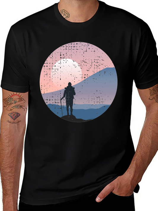 Hiking Silhouette Graphic Tee - Black