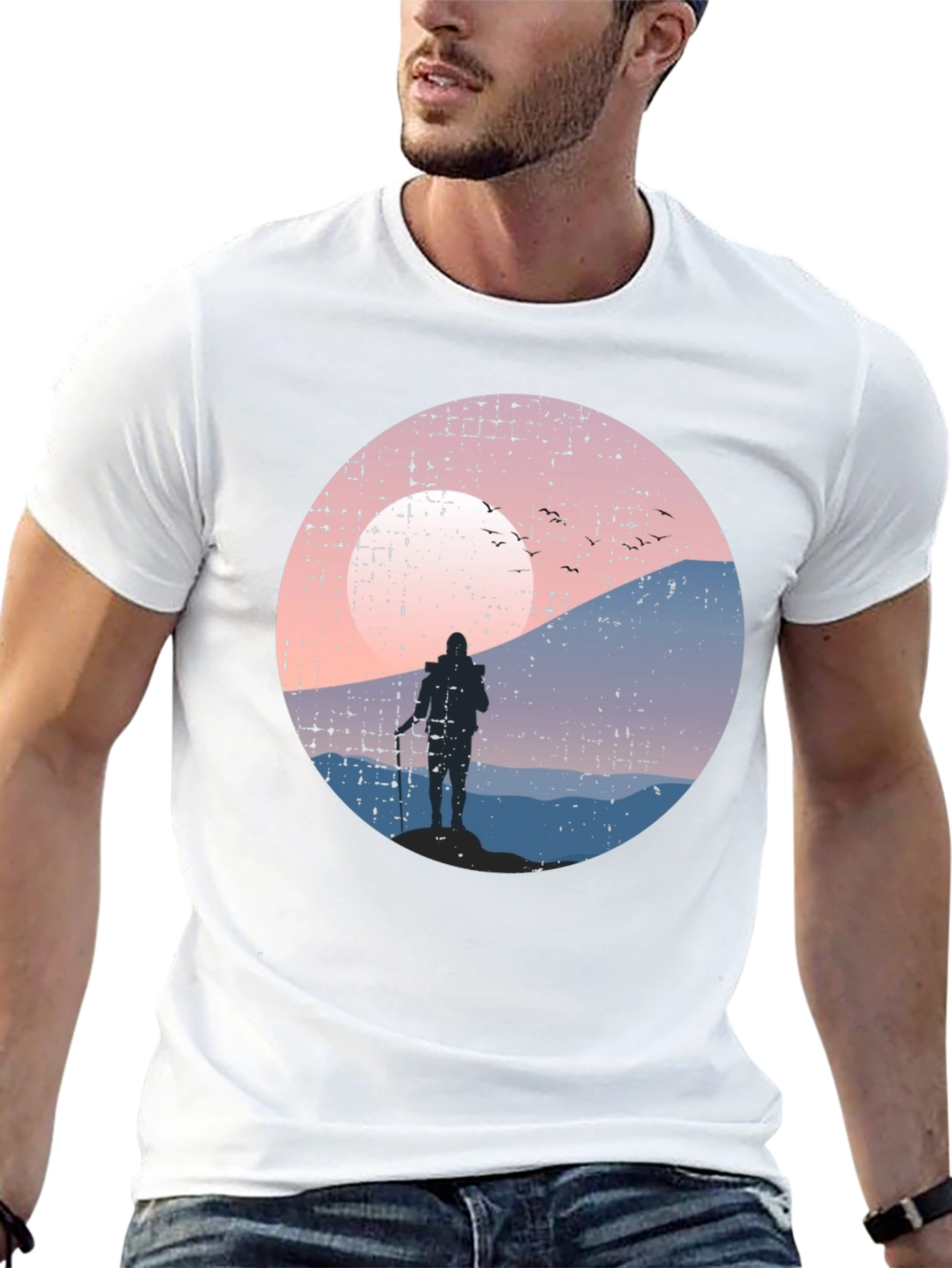 Hiking Silhouette Graphic Tee - Black