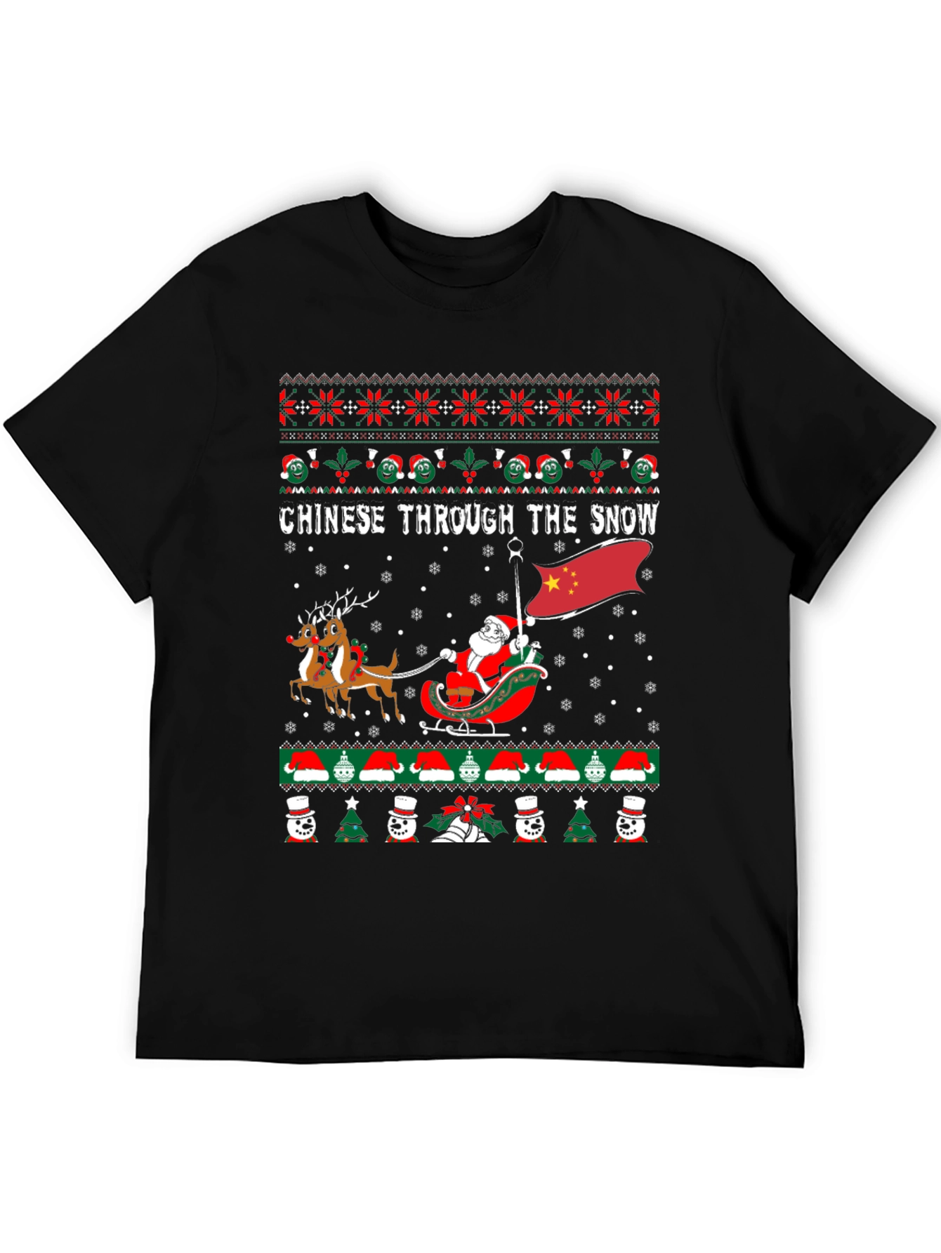 Chinese Through The Snow Ugly Christmas T-Shirt