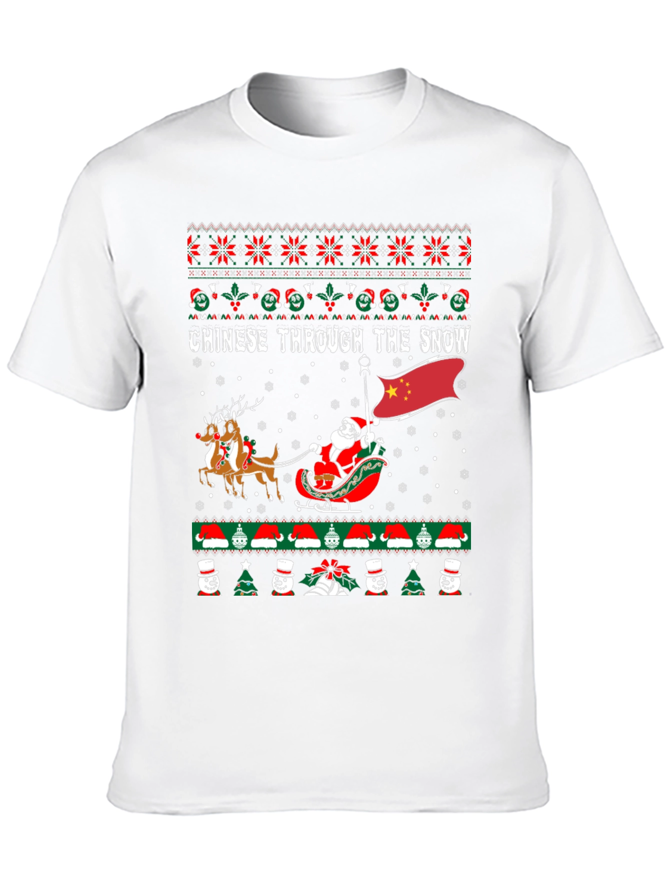 Chinese Through The Snow Ugly Christmas T-Shirt