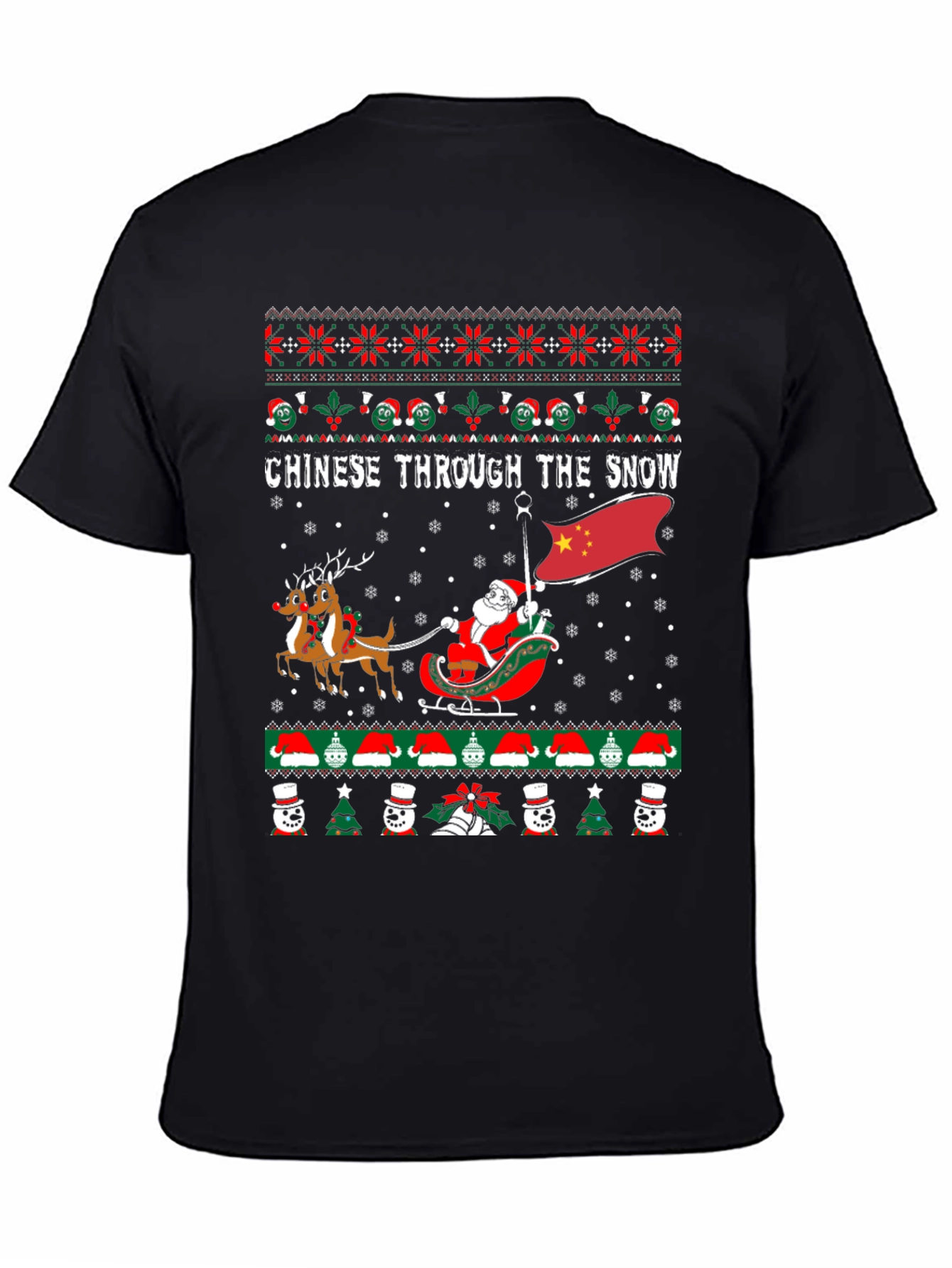 Chinese Through The Snow Ugly Christmas T-Shirt