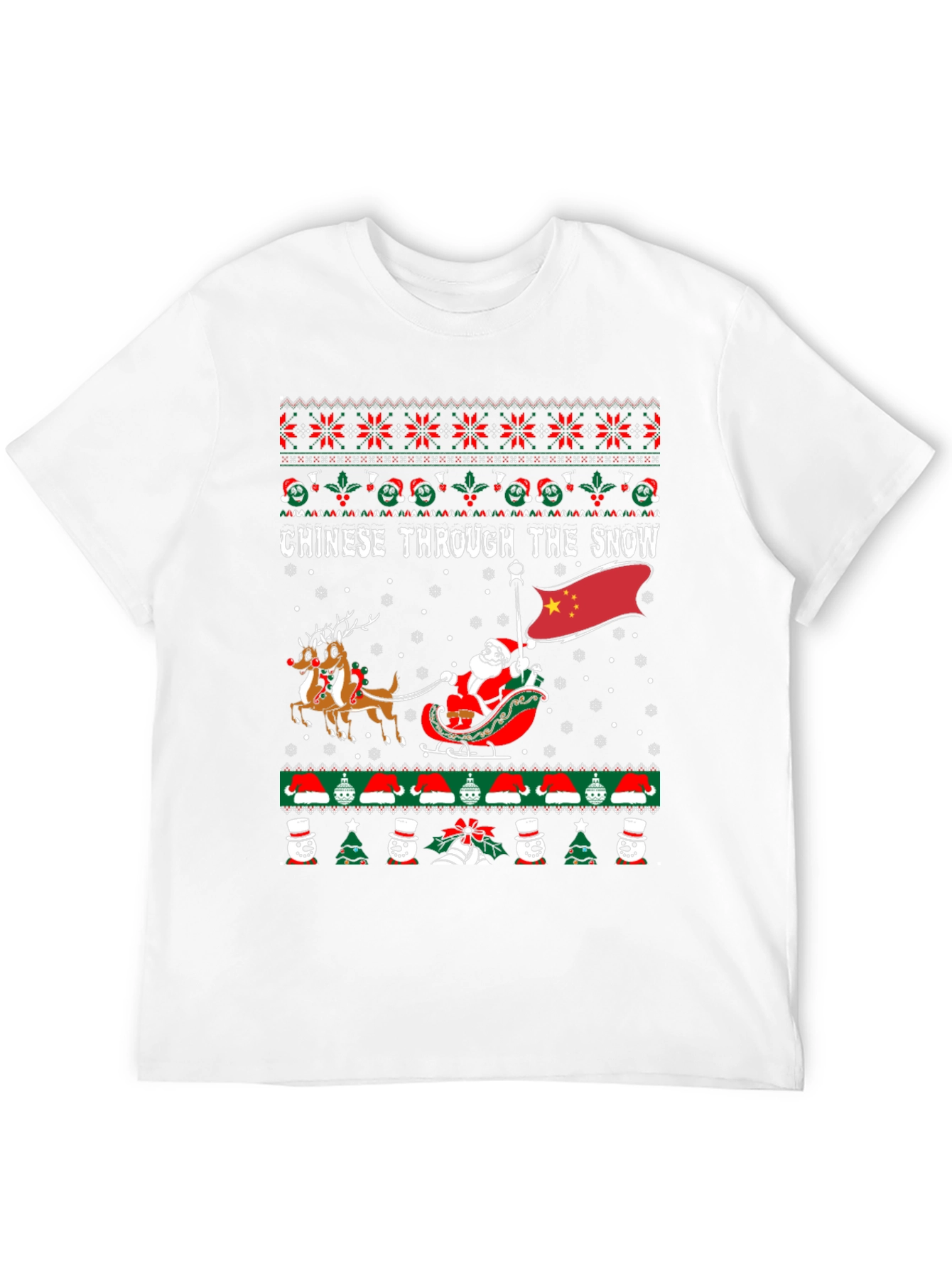 Chinese Through The Snow Ugly Christmas T-Shirt