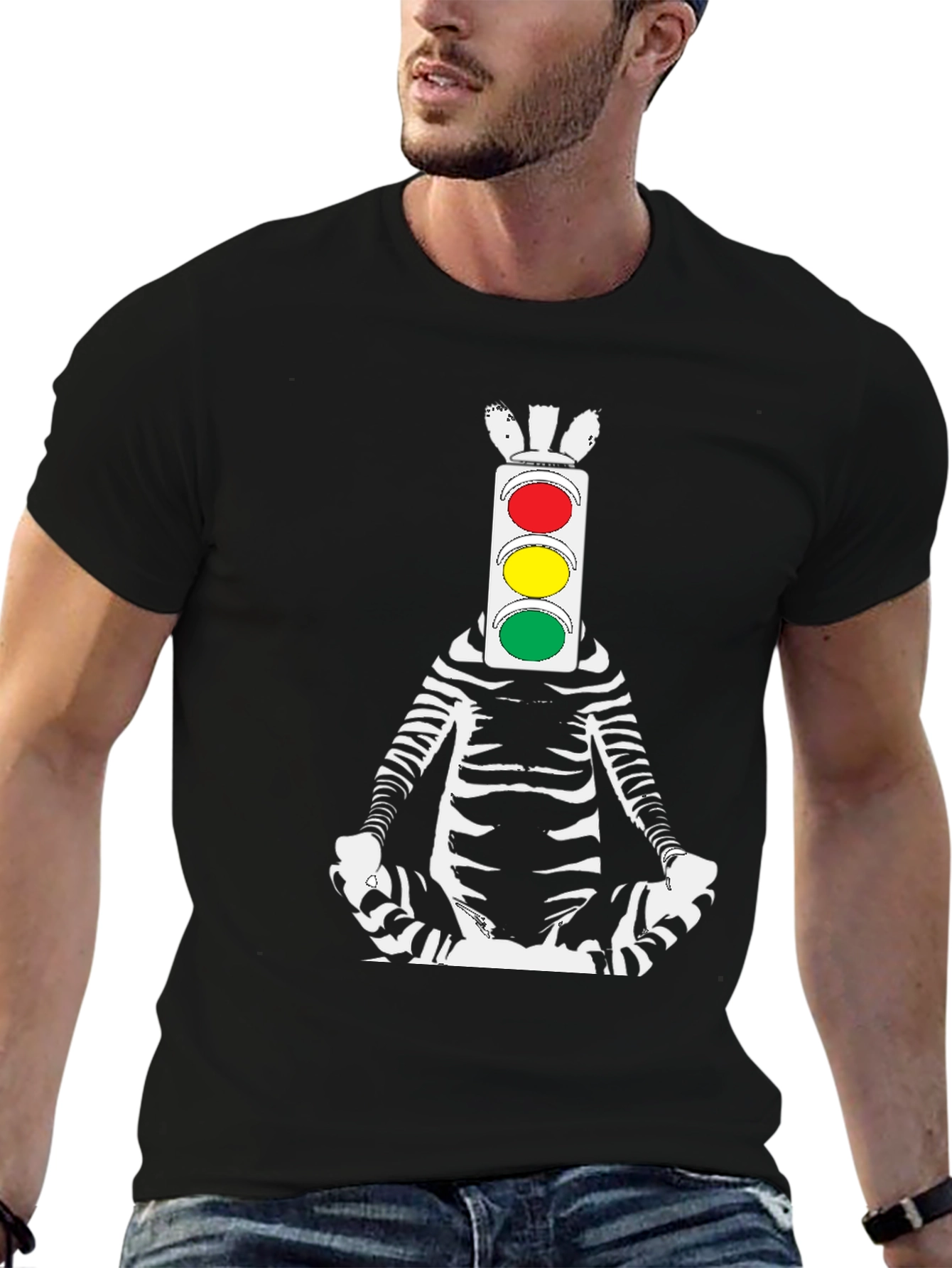 Zebra Traffic Light Meditating T-Shirt