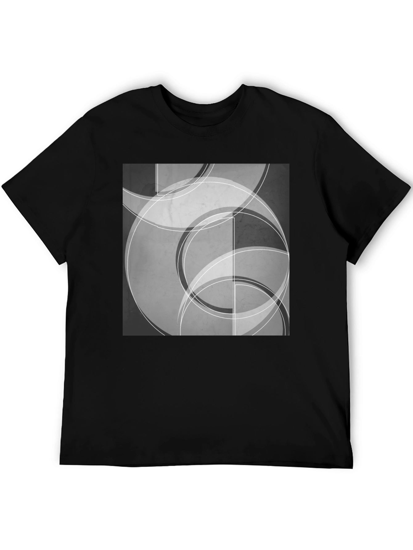 Abstract Circle Graphic Tee - Black