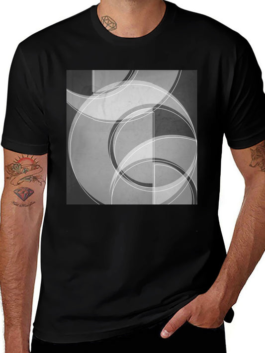 Abstract Circle Graphic Tee - Black