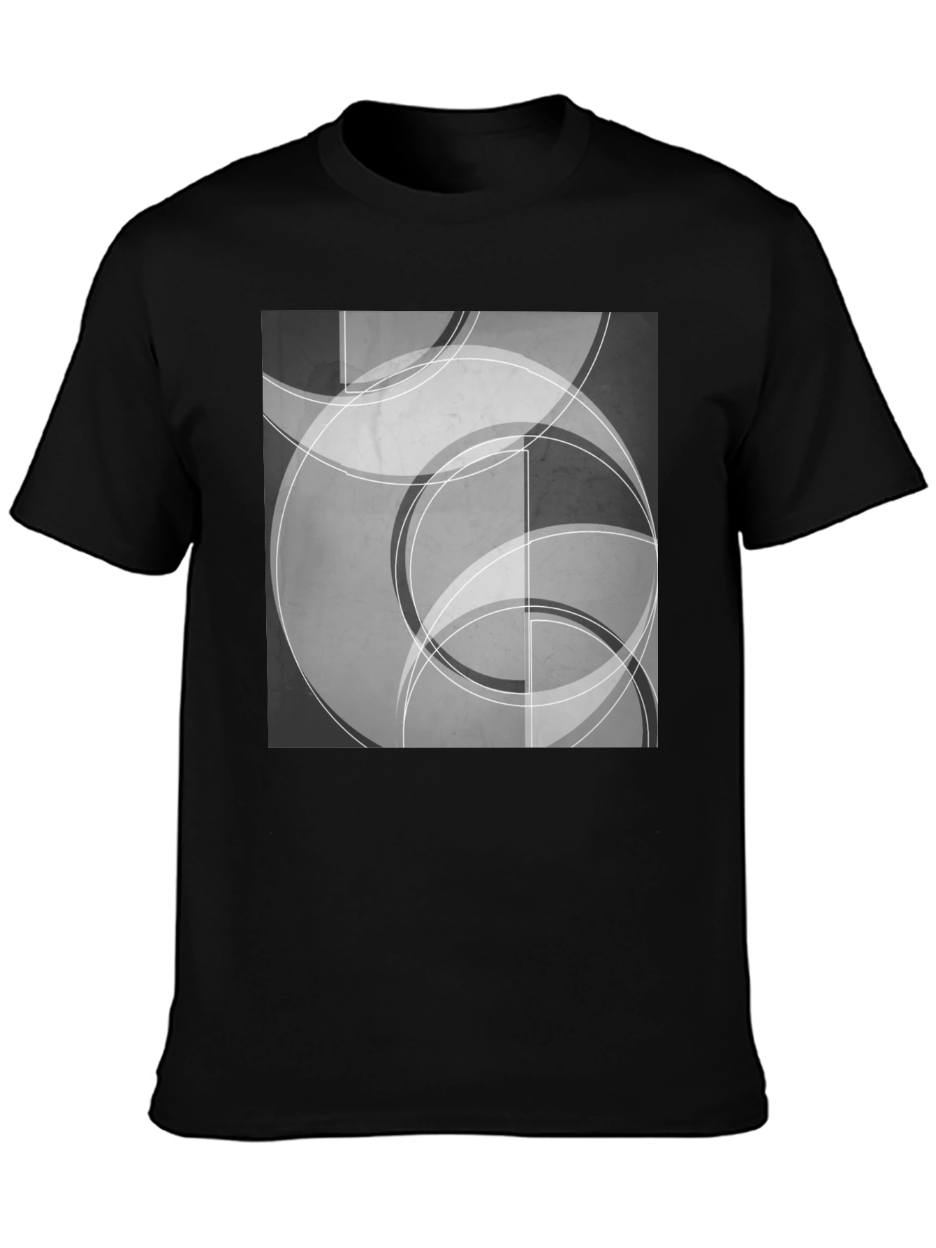 Abstract Circle Graphic Tee - Black