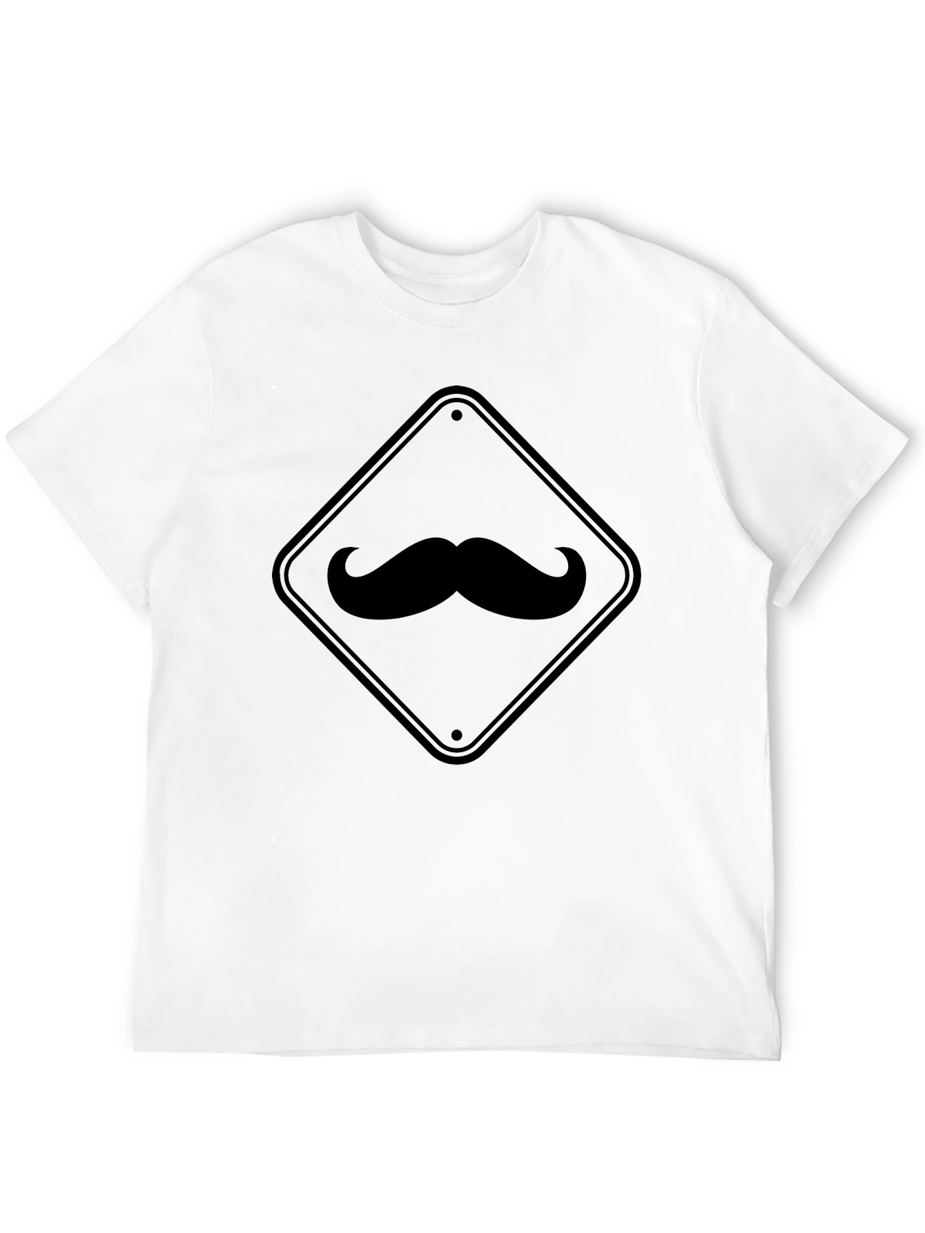 Mustache Graphic Tee - Novelty Mens Black T-Shirt