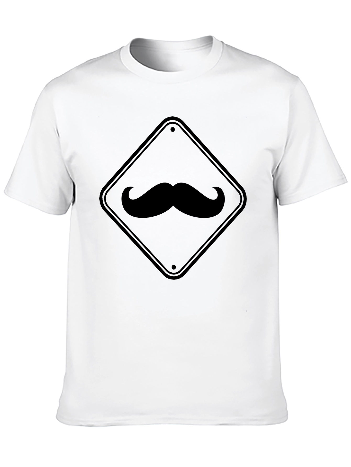 Mustache Graphic Tee - Novelty Mens Black T-Shirt