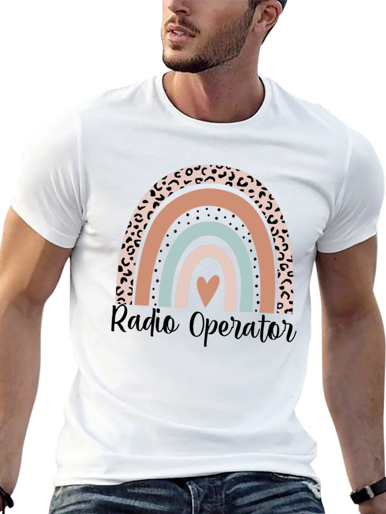 Radio Operator Rainbow Graphic Tee - Black