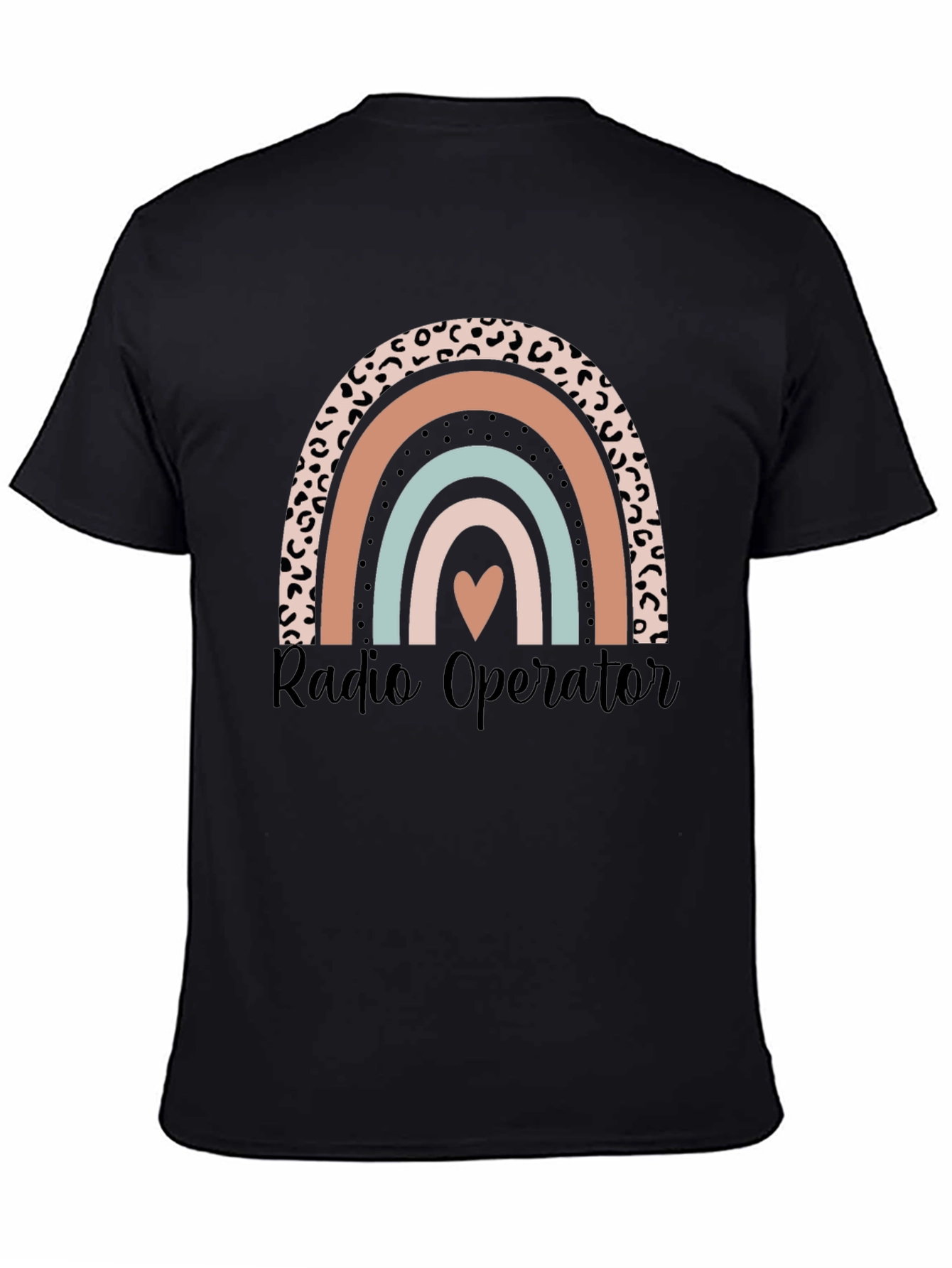 Radio Operator Rainbow Graphic Tee - Black
